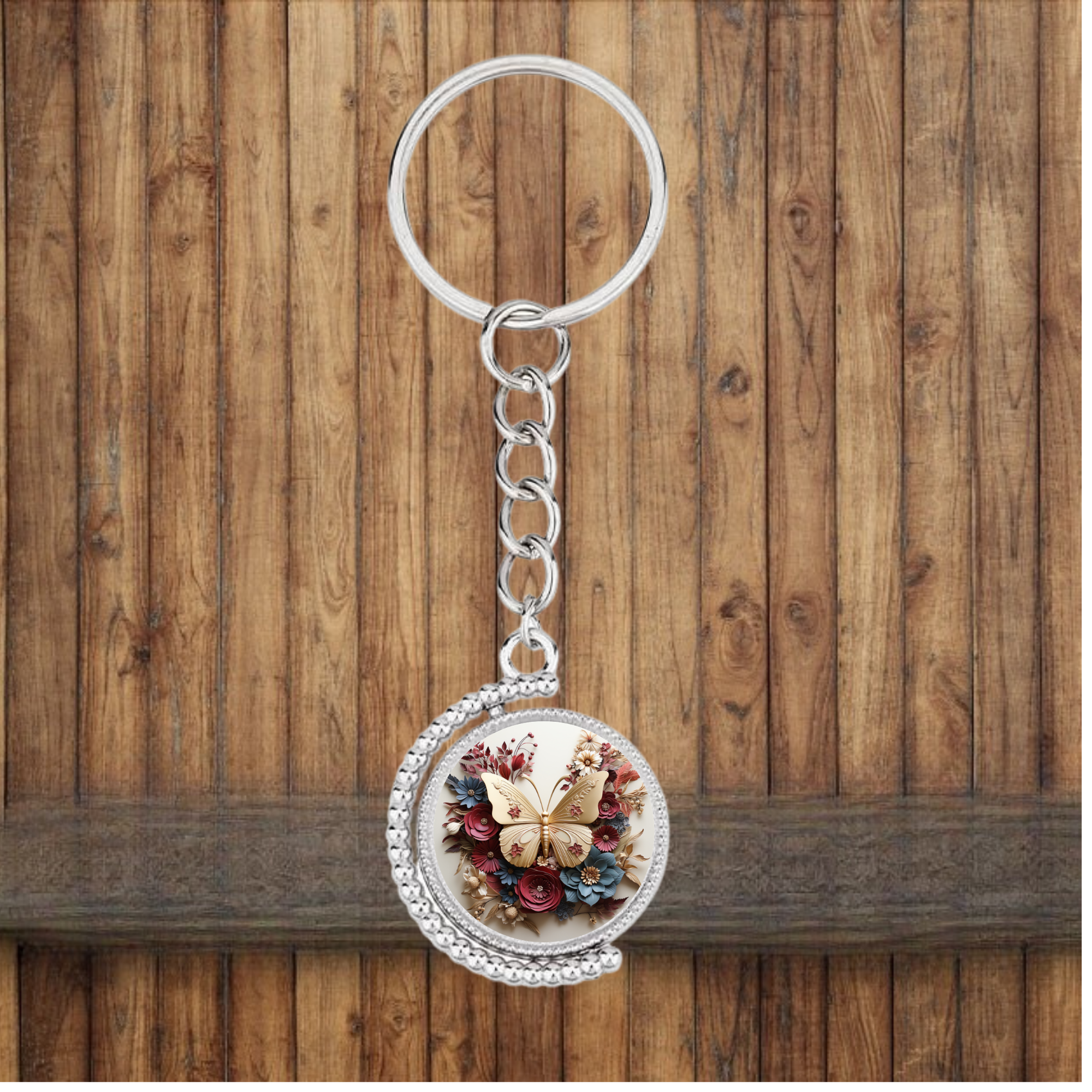 Bezel Butterfly Keychain