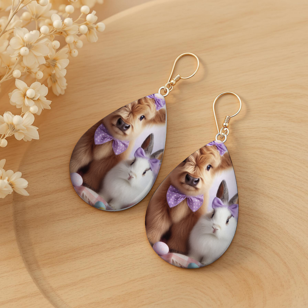 Bunny and Cow Easter Earrings