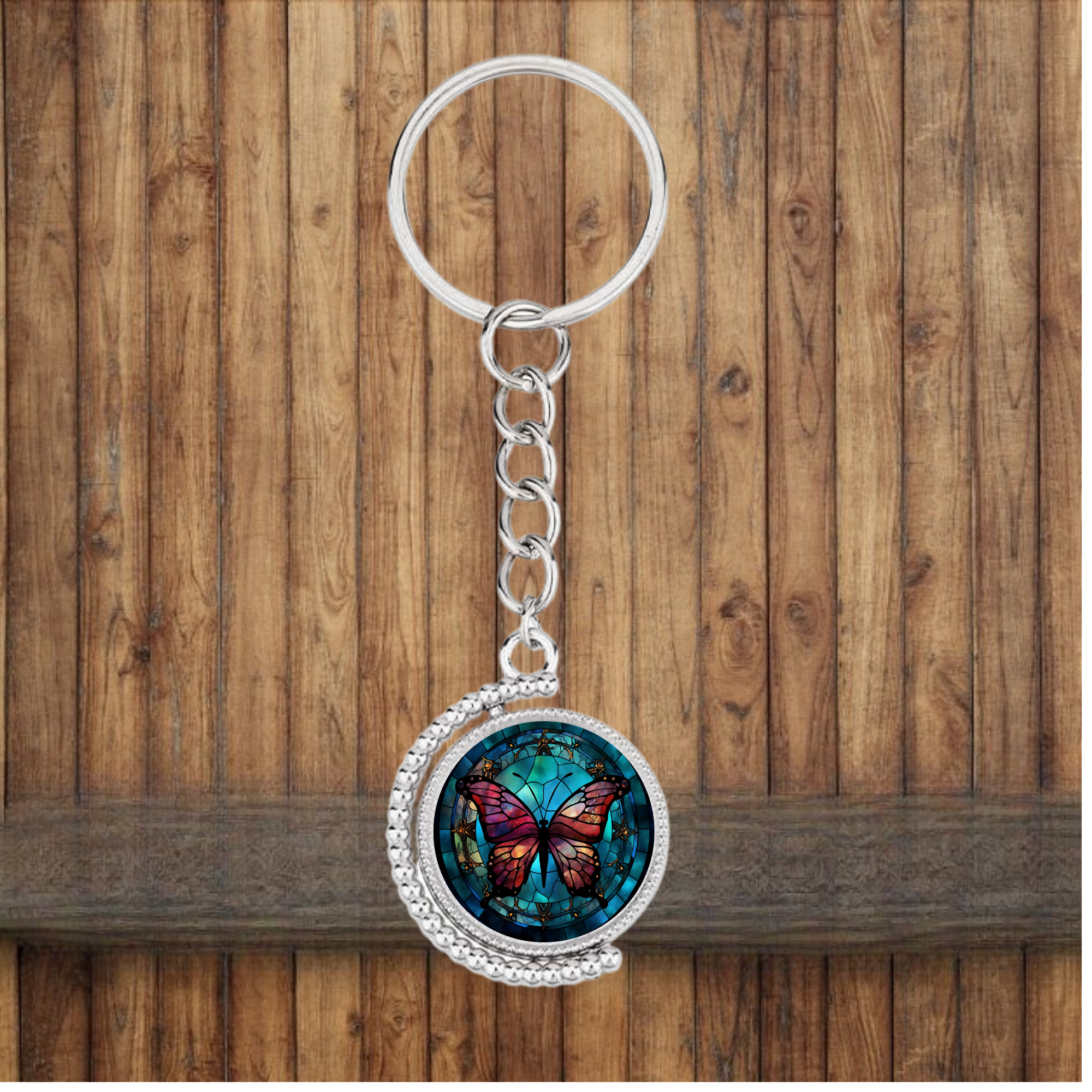 Bezel Butterfly Keychain