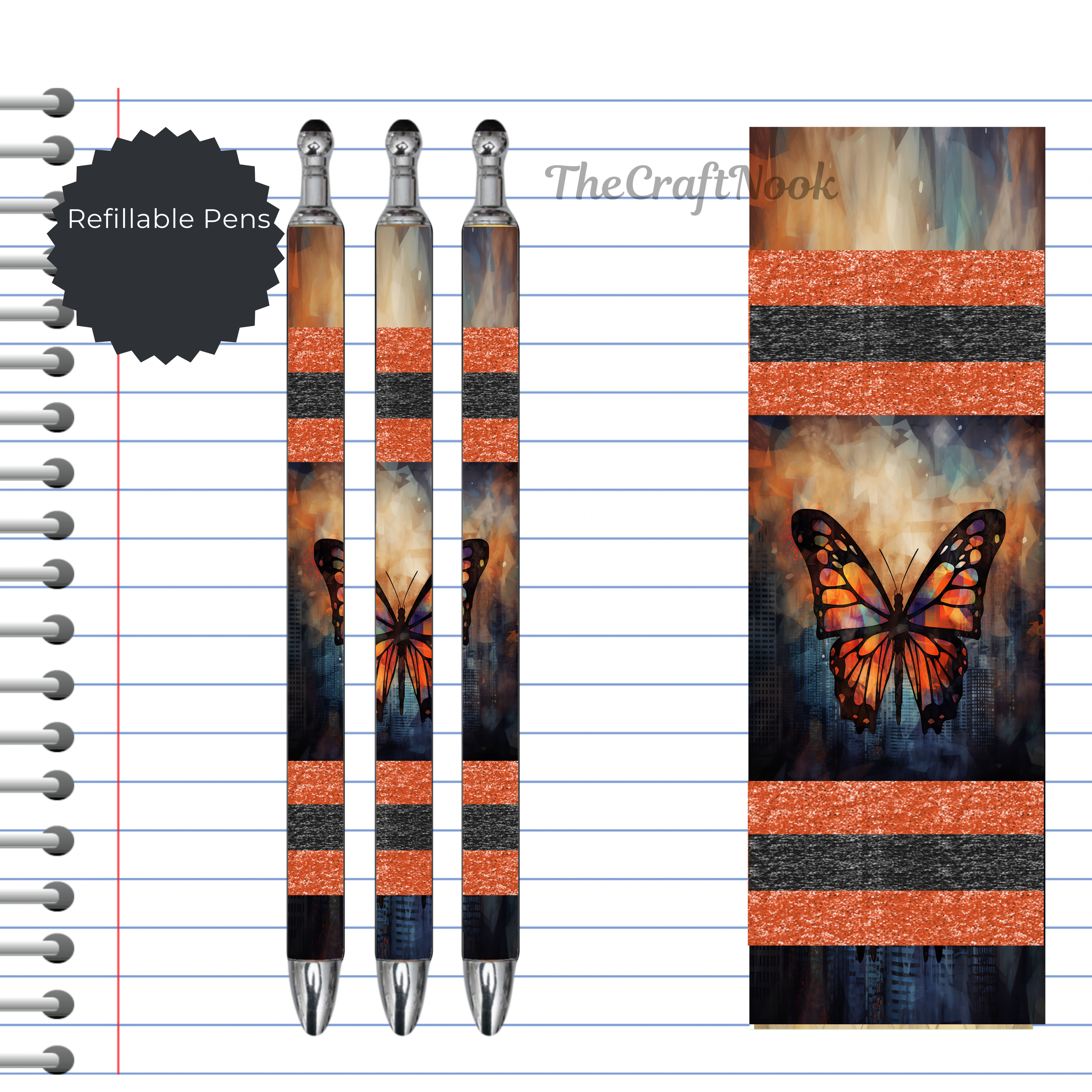 Butterfly Refillable Pens, multiple options and Images available.