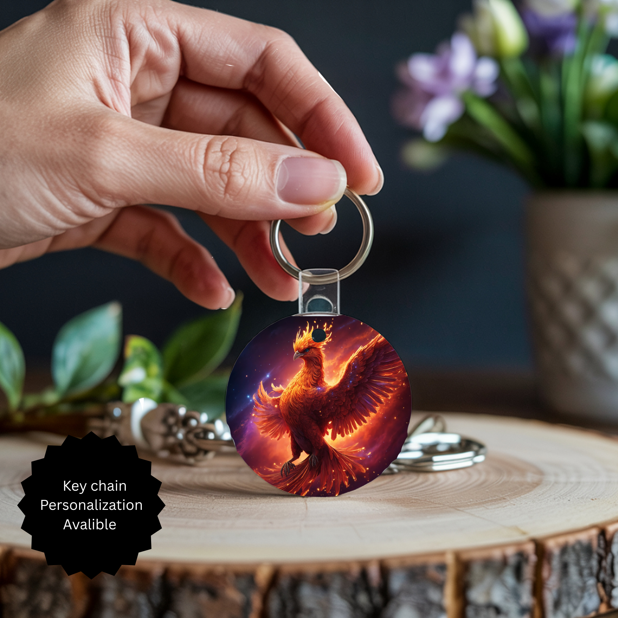 Phoenix Keychain - Mythical Fire Bird Accessory