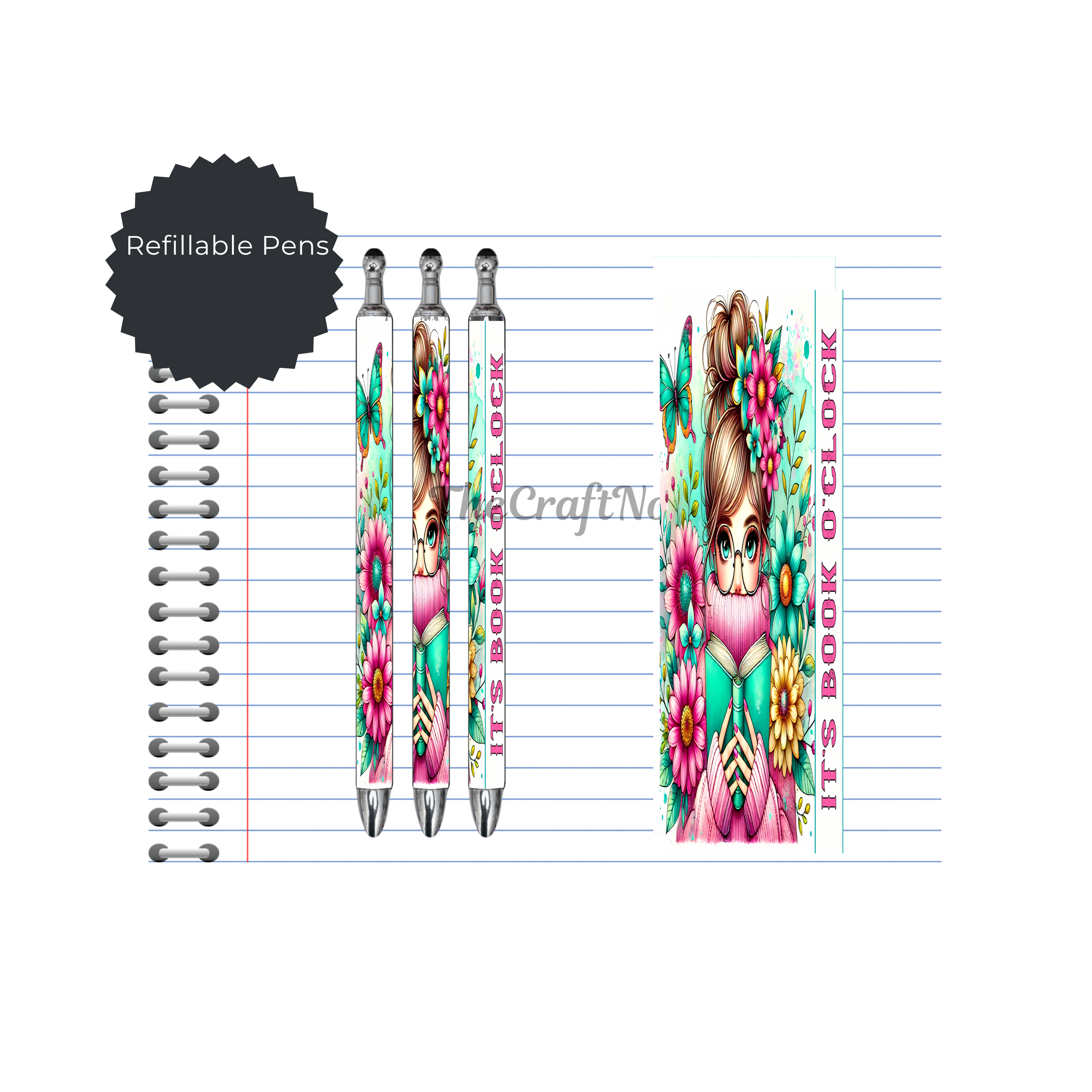 Refillable Pens, Once Upon a Pen – Book Lover Writing Pen. Multiple options and Images available