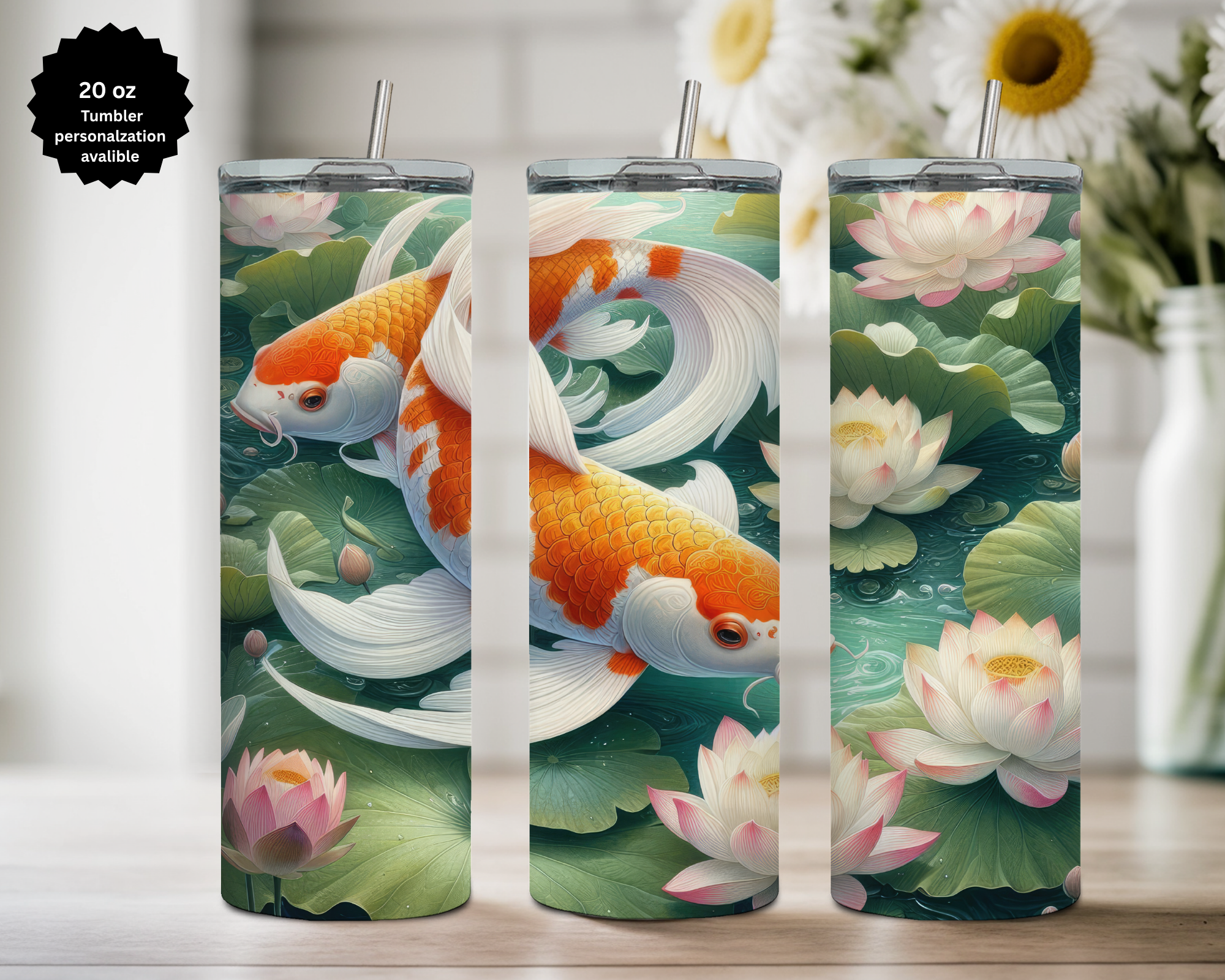 Koi Fish 20 Oz Tumblers