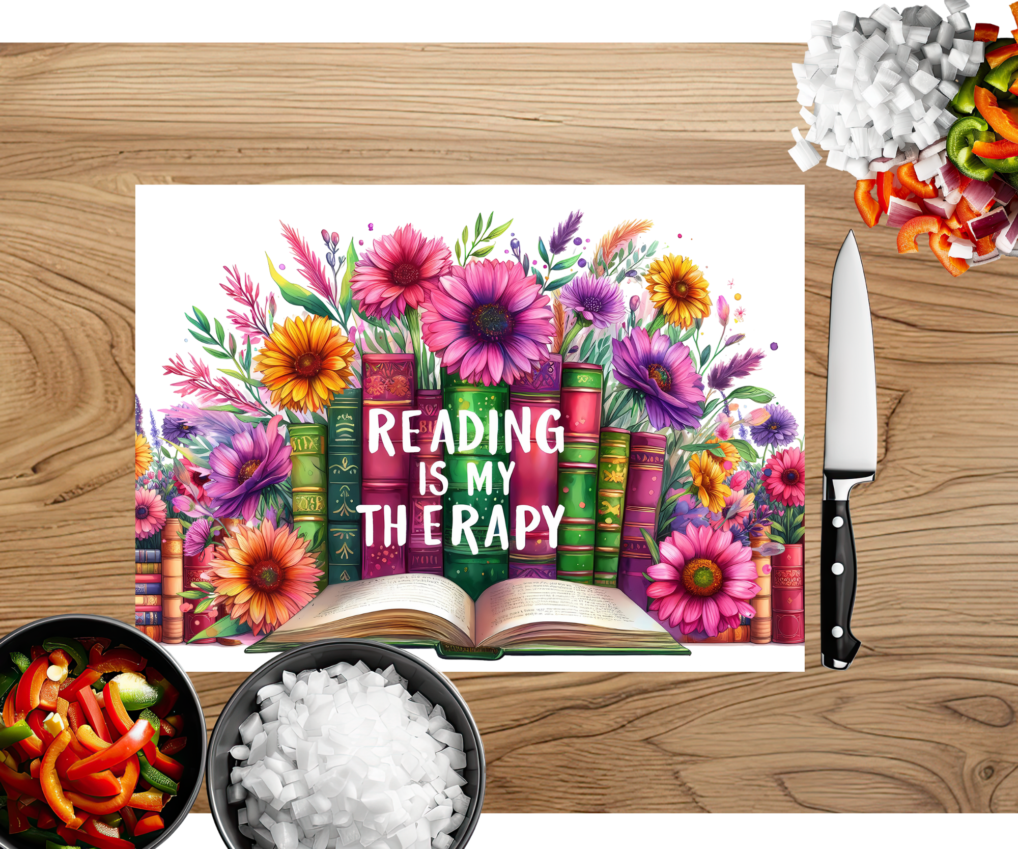 Chapter & Chop Book‑Themed Cutting Board