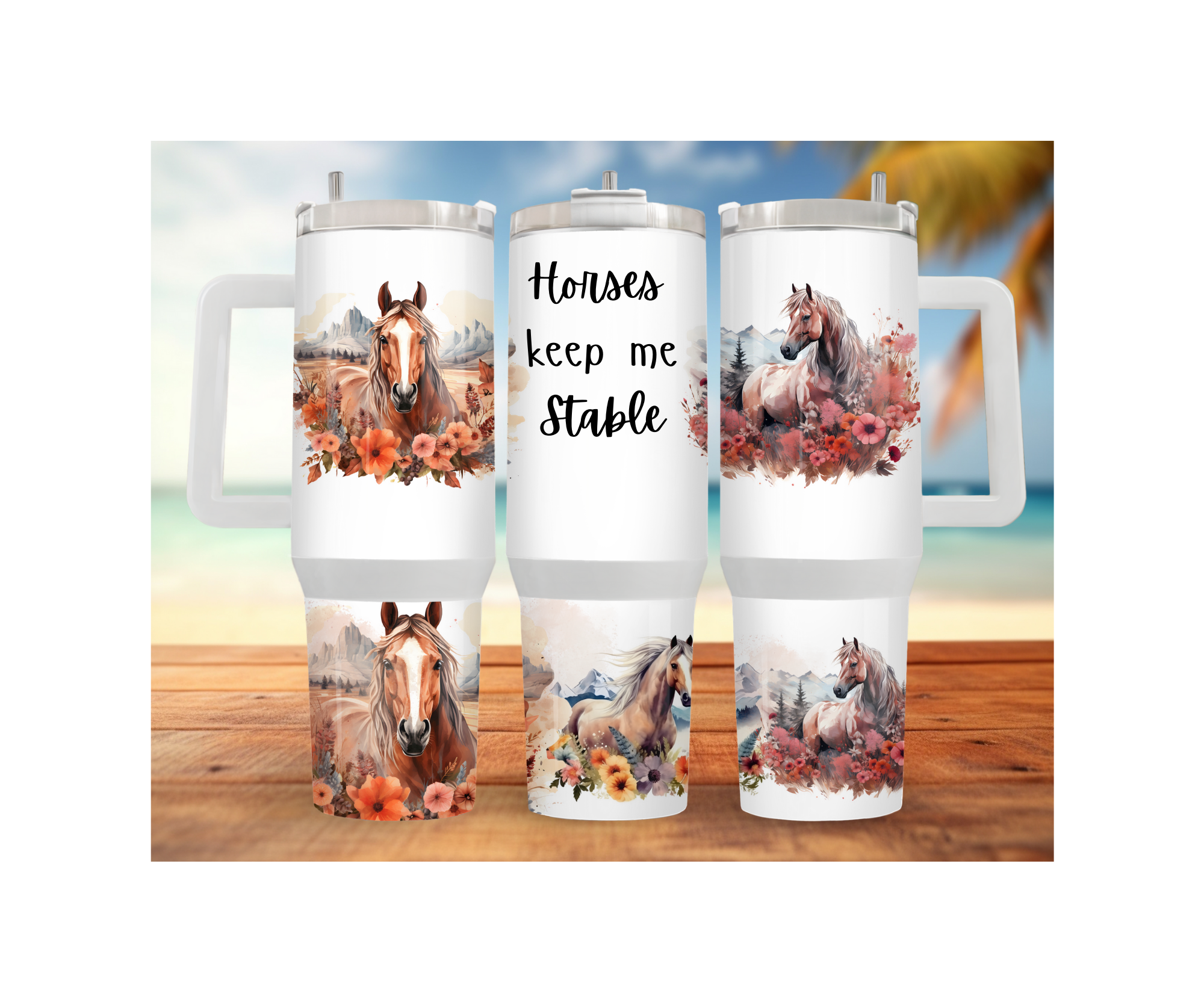 Horse Stainless Steel Tumblers and mugs Multiple Sizes and Images Available