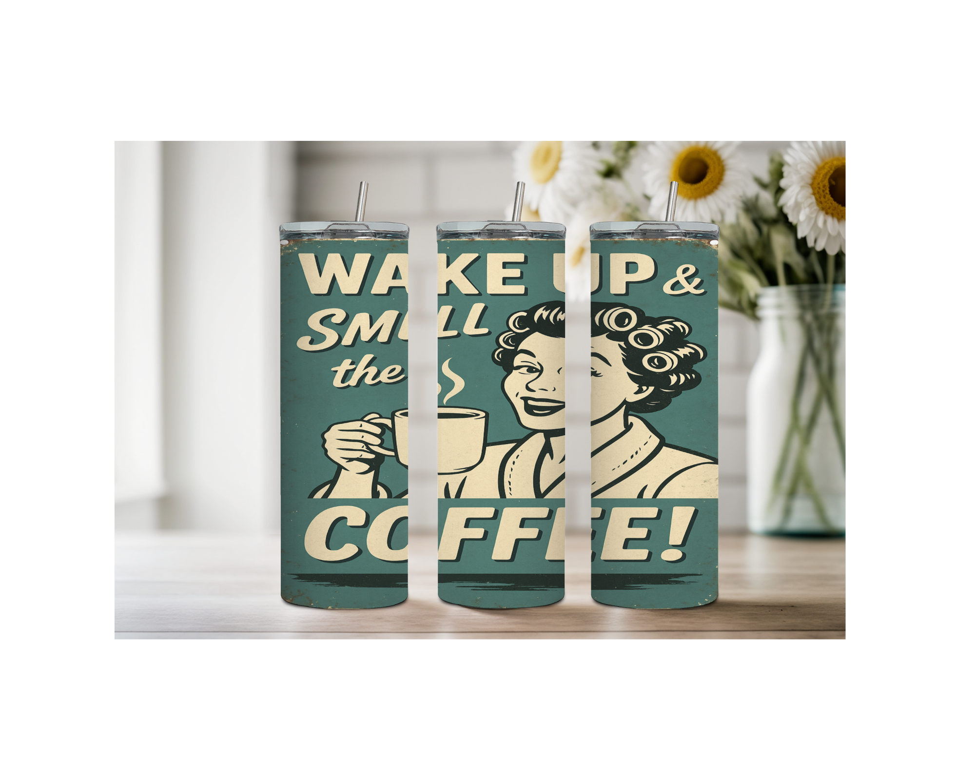 Brew‑tiful Day 20 oz Coffee Tumbler. Stainless-Steel Tumblers. Multiple Sizes and Images Available.
