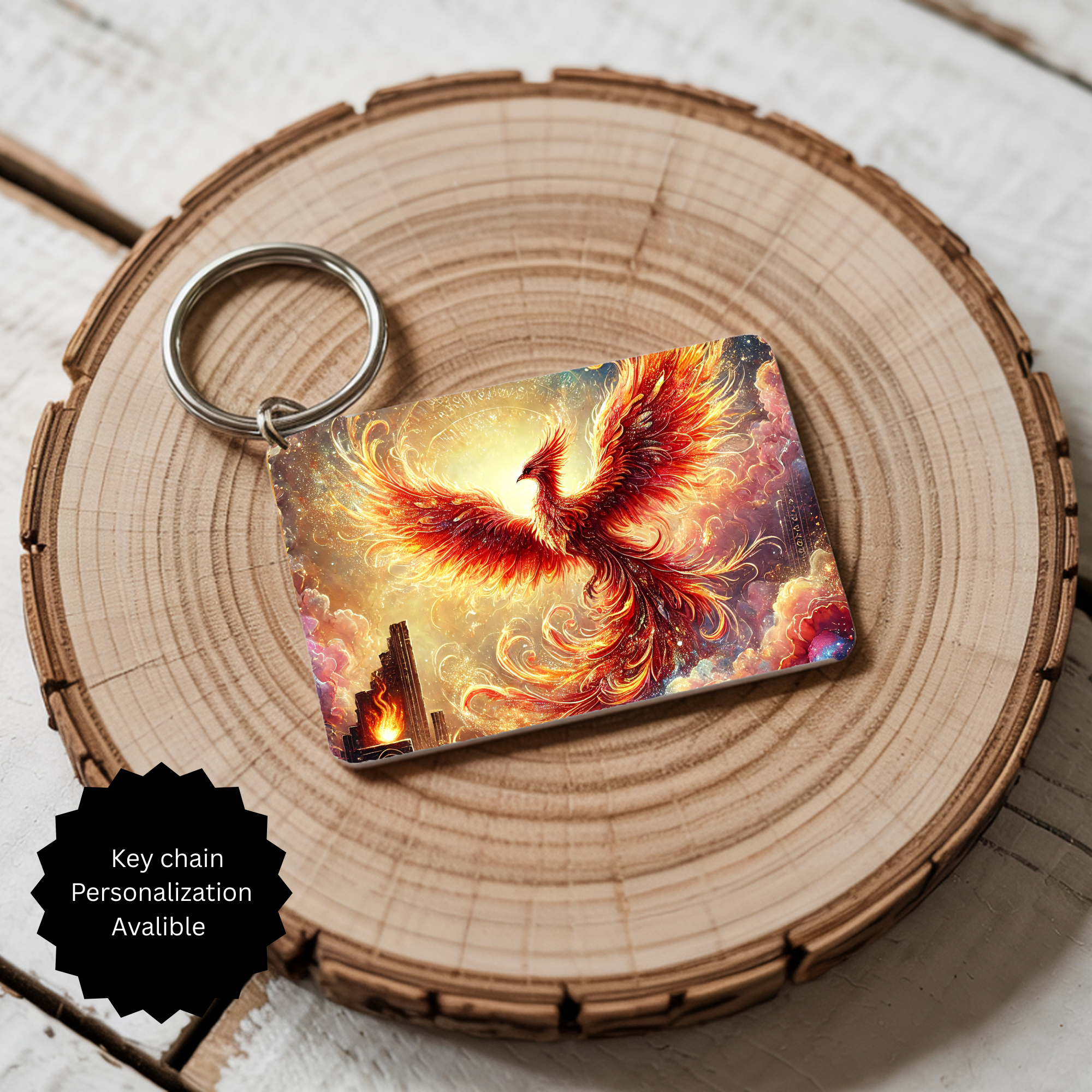 Phoenix Keychain - Mythical Fire Bird Accessory
