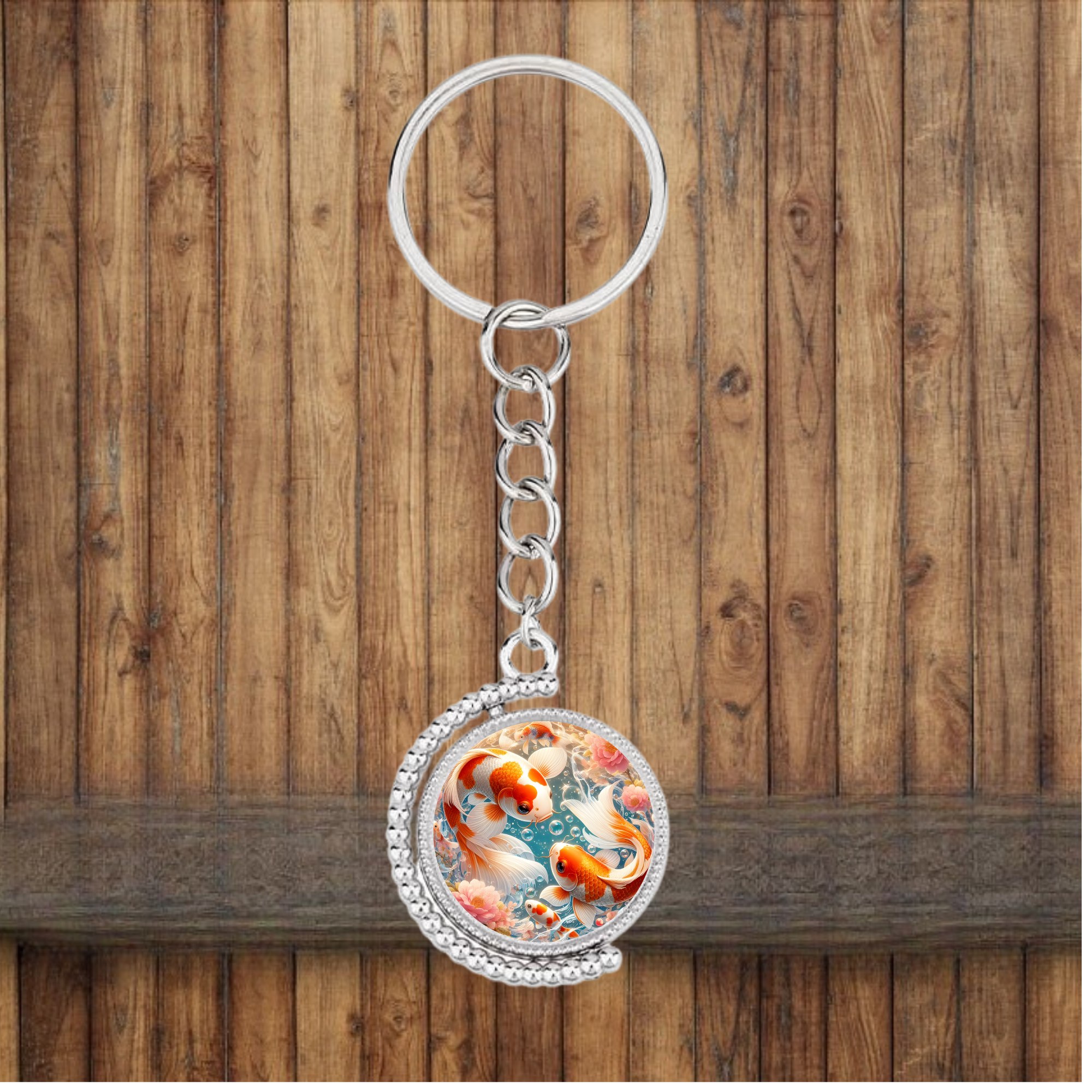 Bezel Koi Fish Keychain