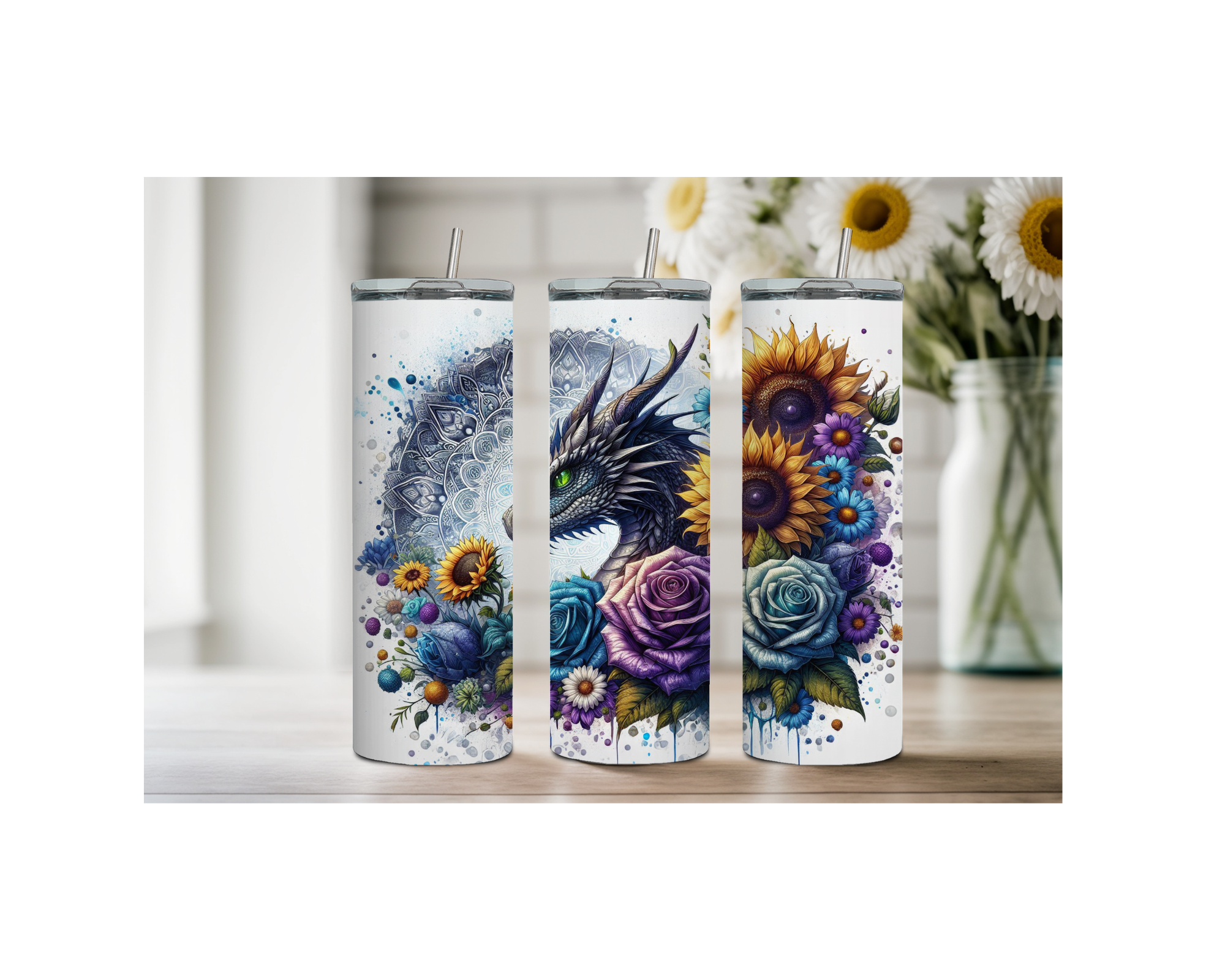 Mystic Scales Dragon Stainless Tumbler. Multiple Sizes and Images Available.
