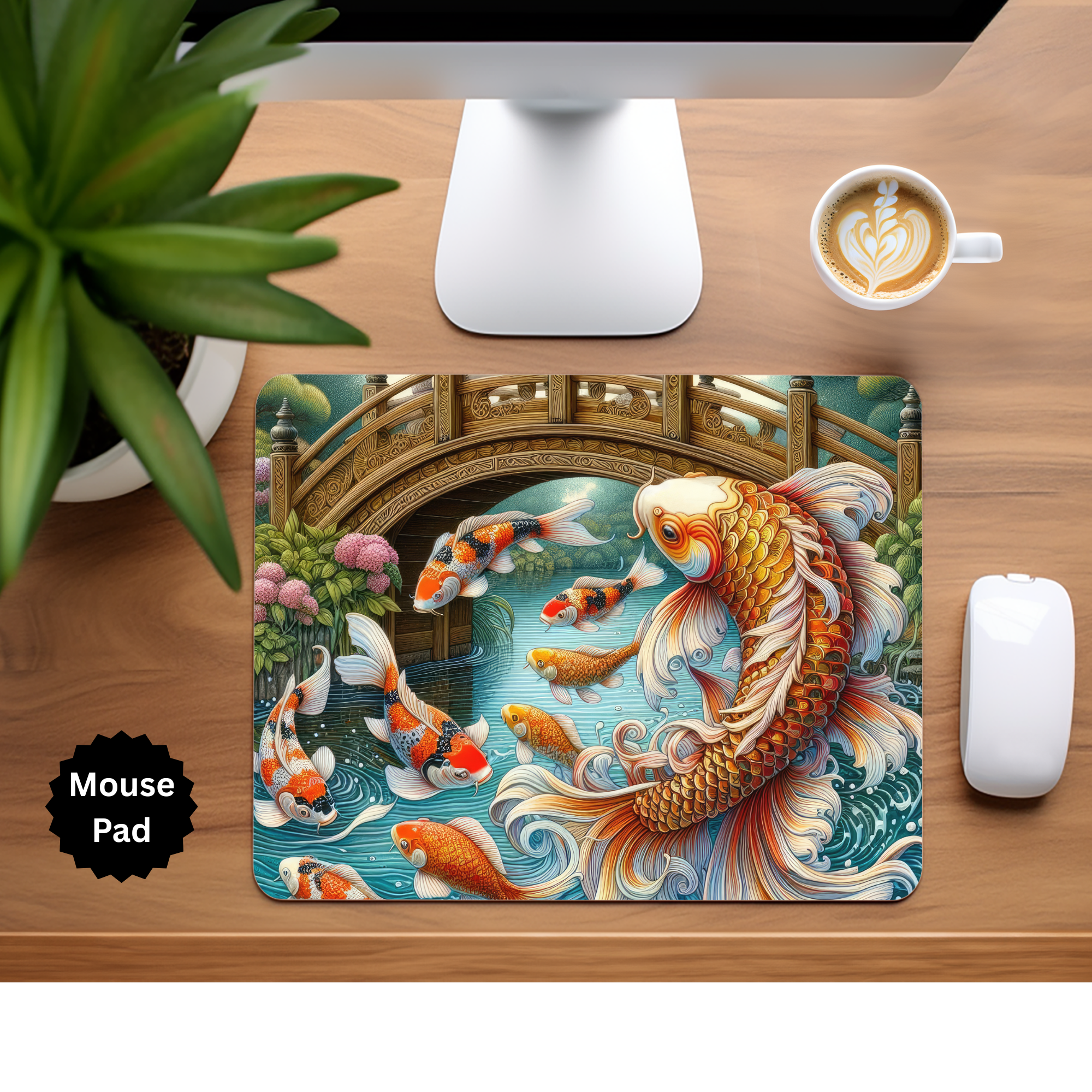 Koi Fish Mouse Pad