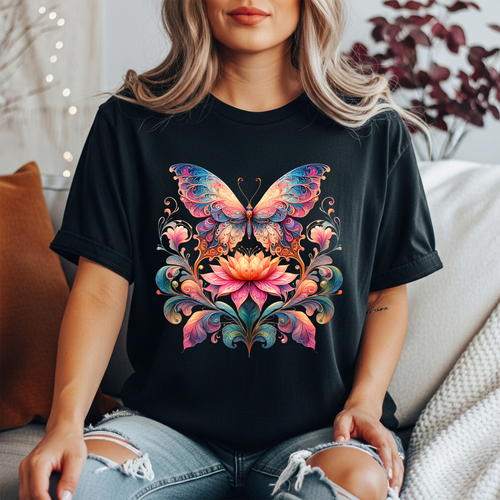 Floral Butterfly Tee