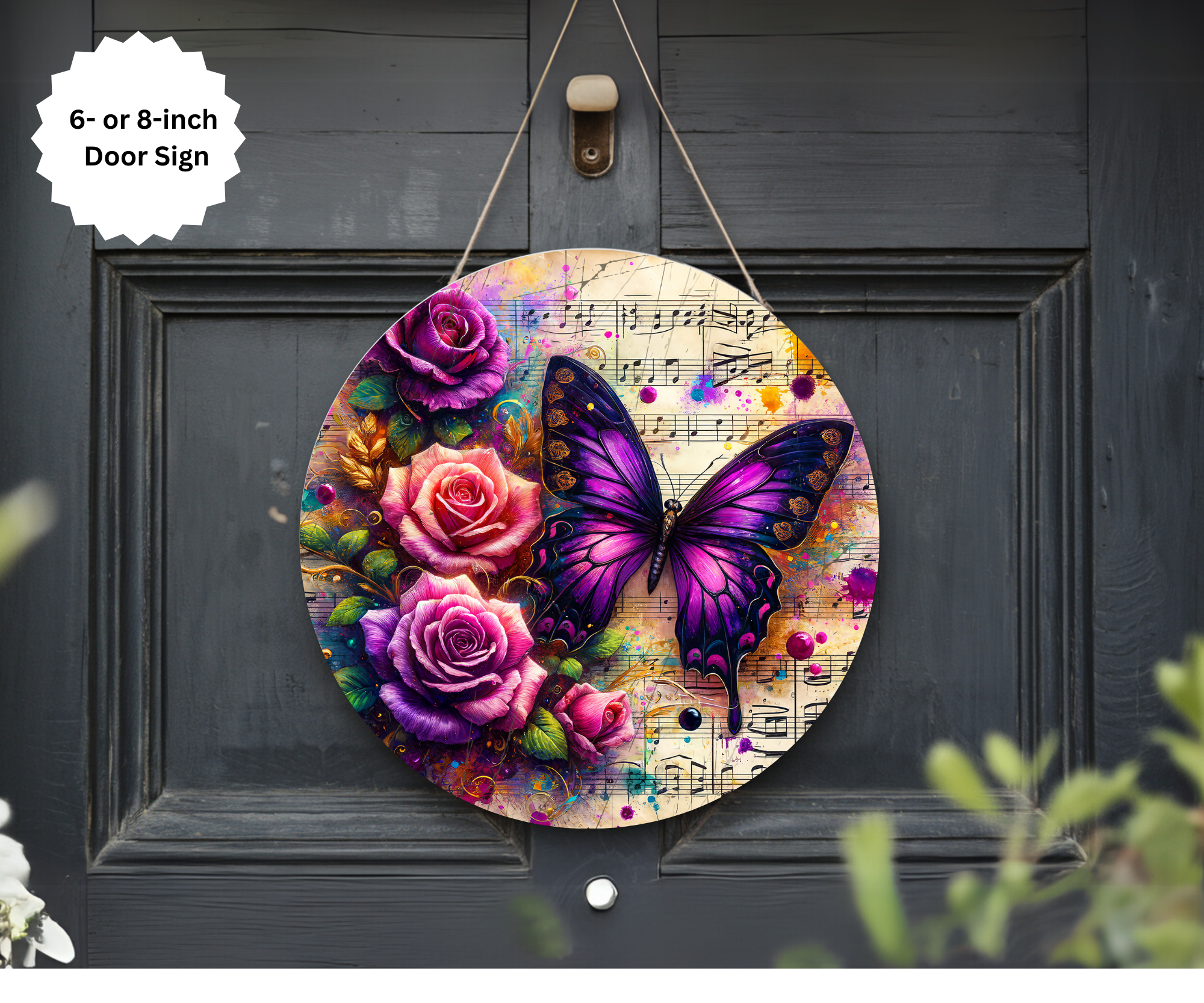 Butterfly Door Signs, Multiple images options.