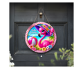 Home of the Flock Flamingo Door Signs, Multiple images options.