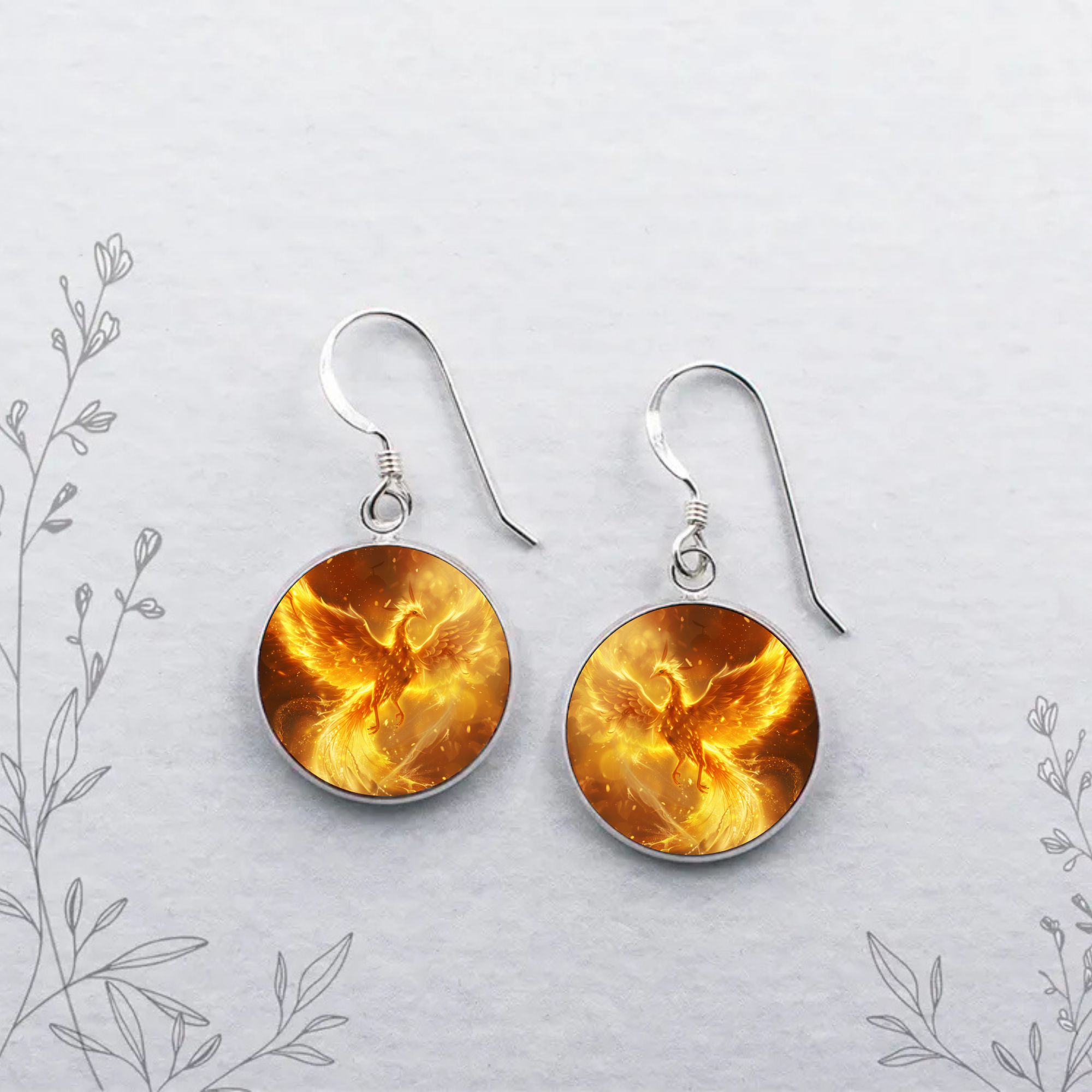 Phoenix Stud or Dangle Earrings