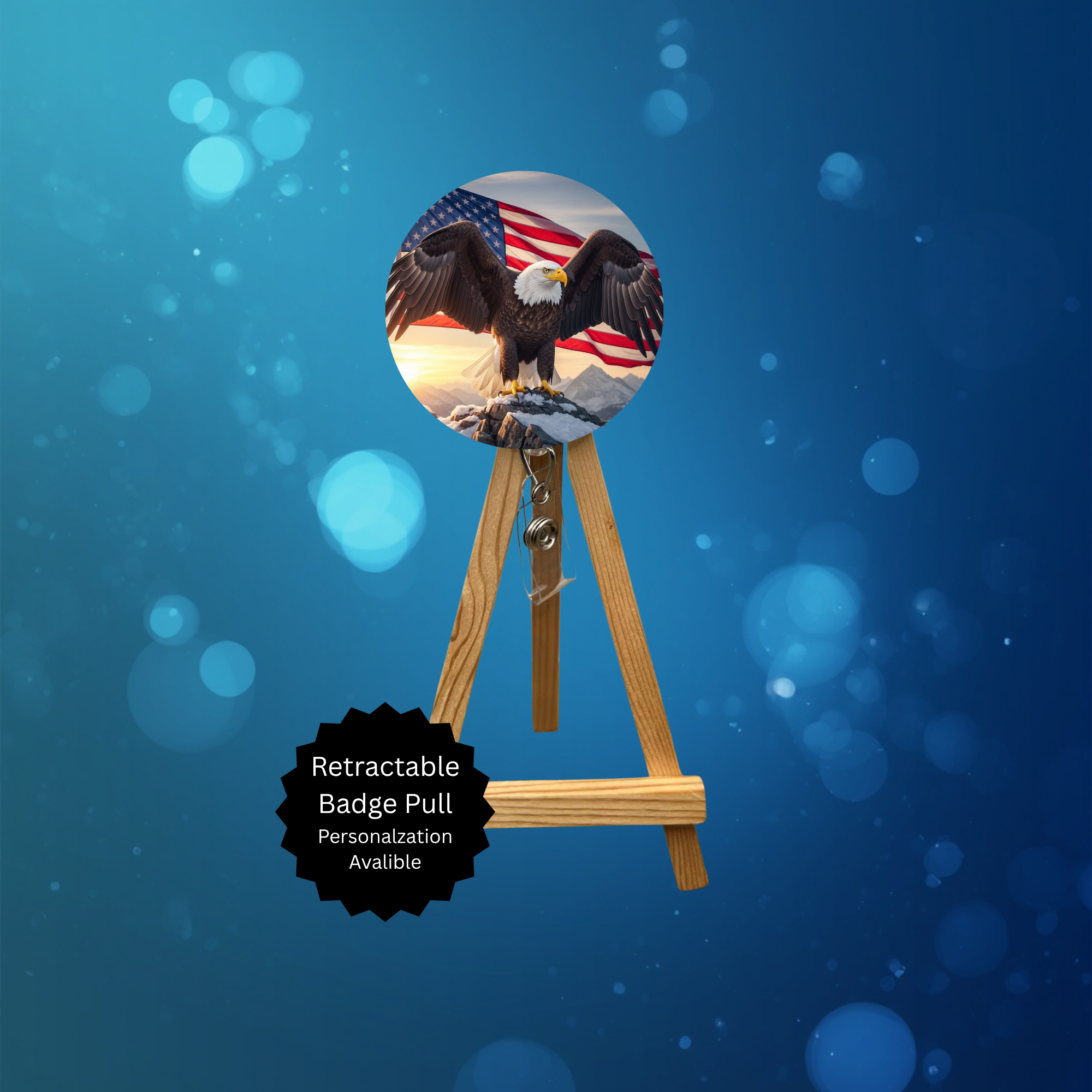 4th of July badge Pull