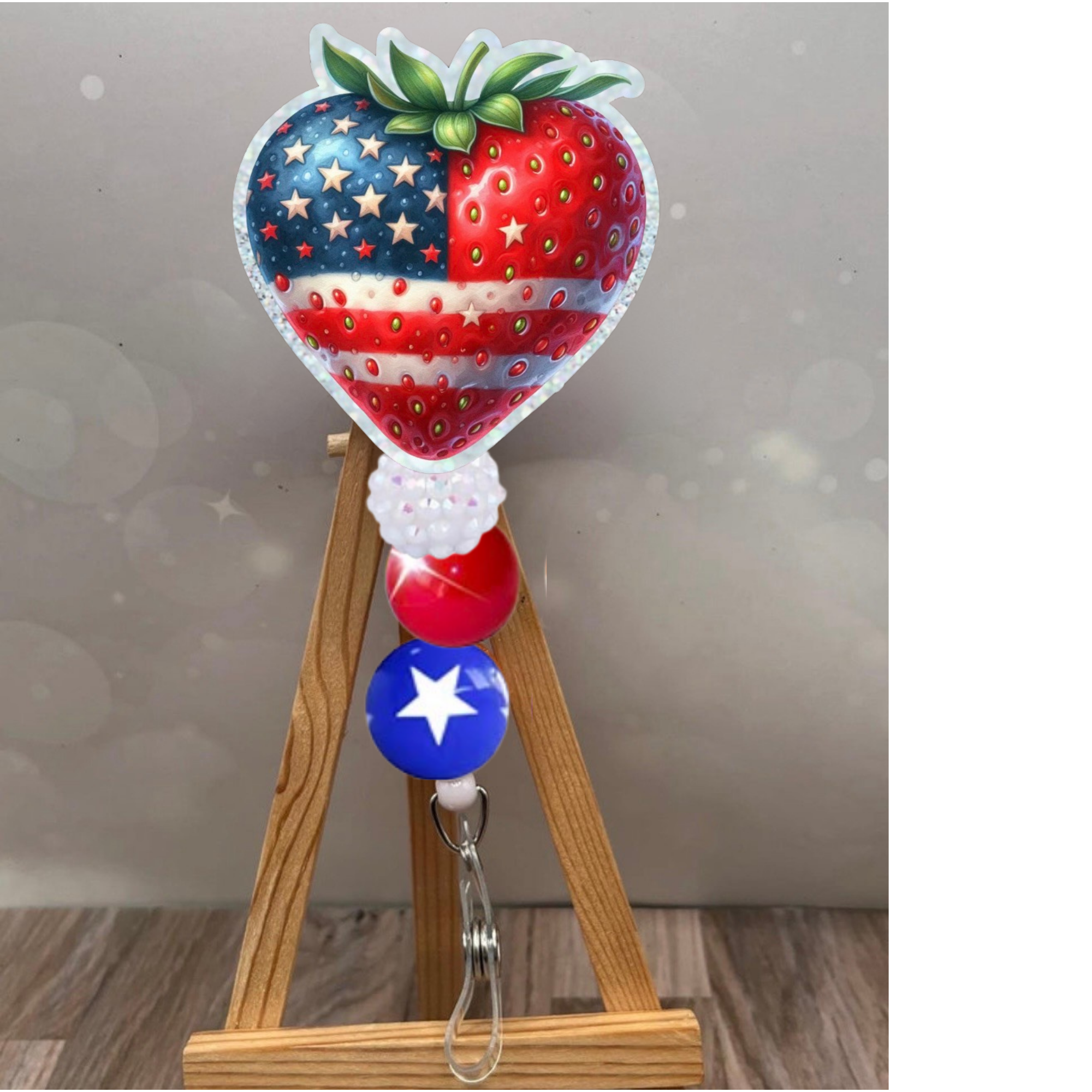 Strawberry Flag Badge Pull