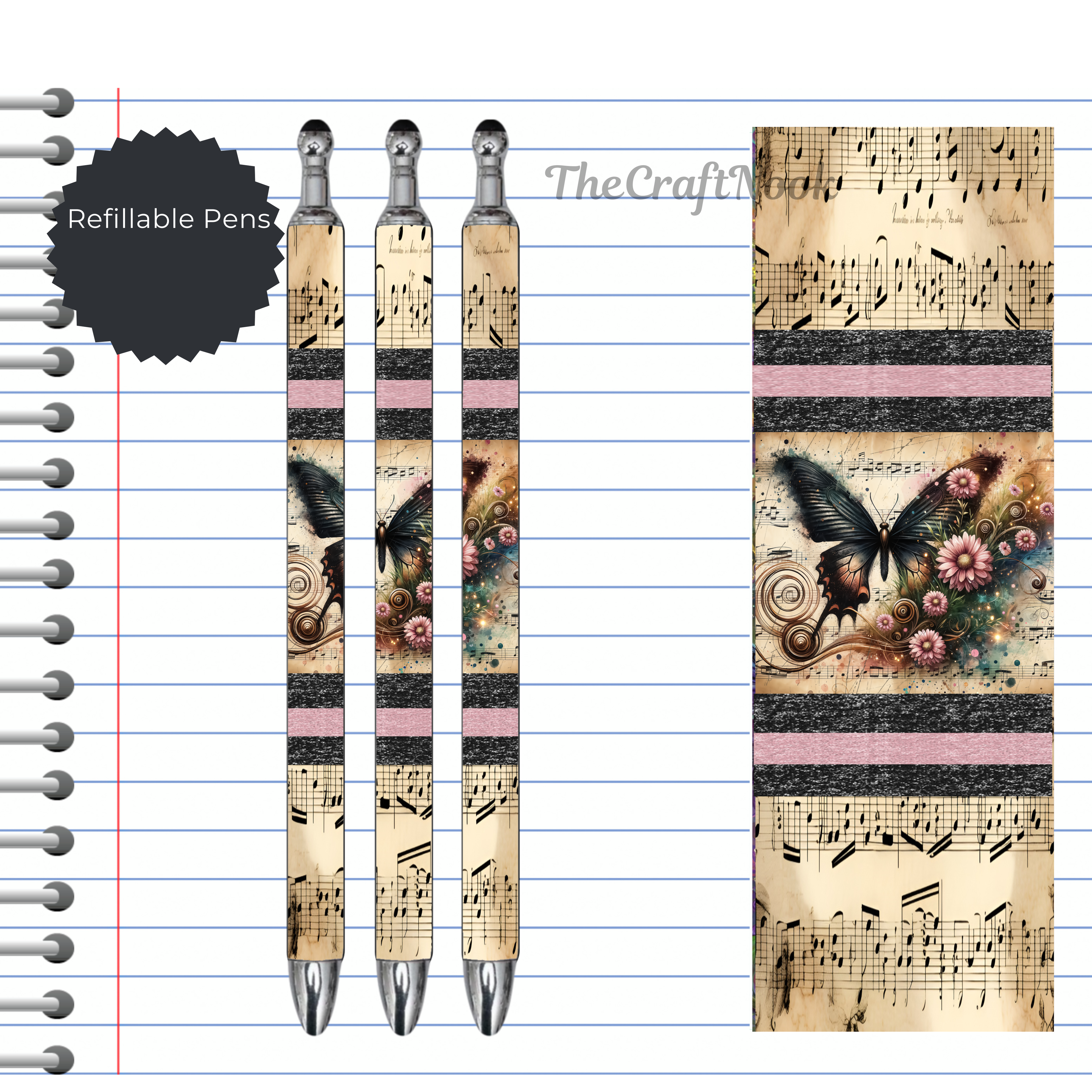 Butterfly Refillable Pens, multiple options and Images available.
