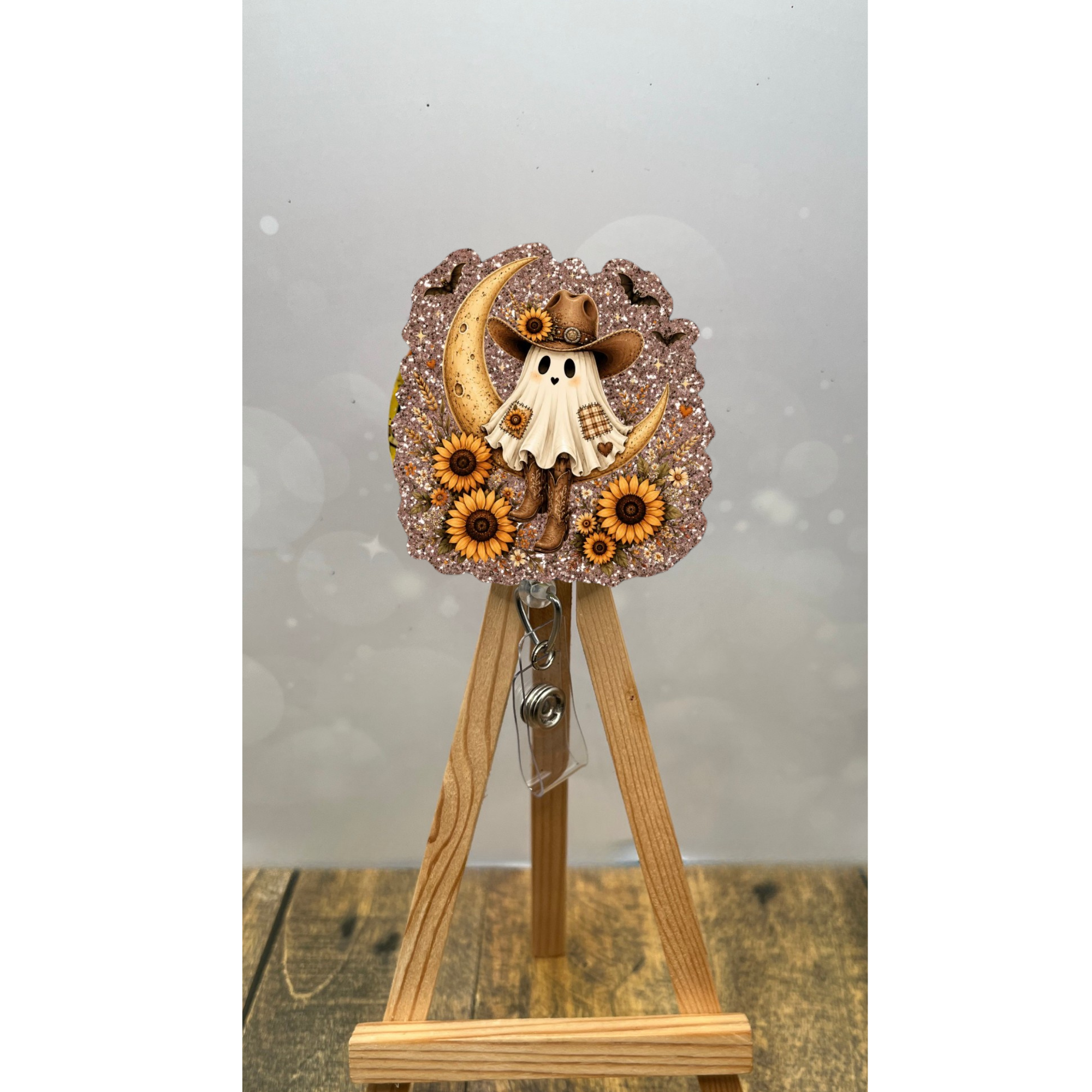 Rustic Boo Badge Pull
