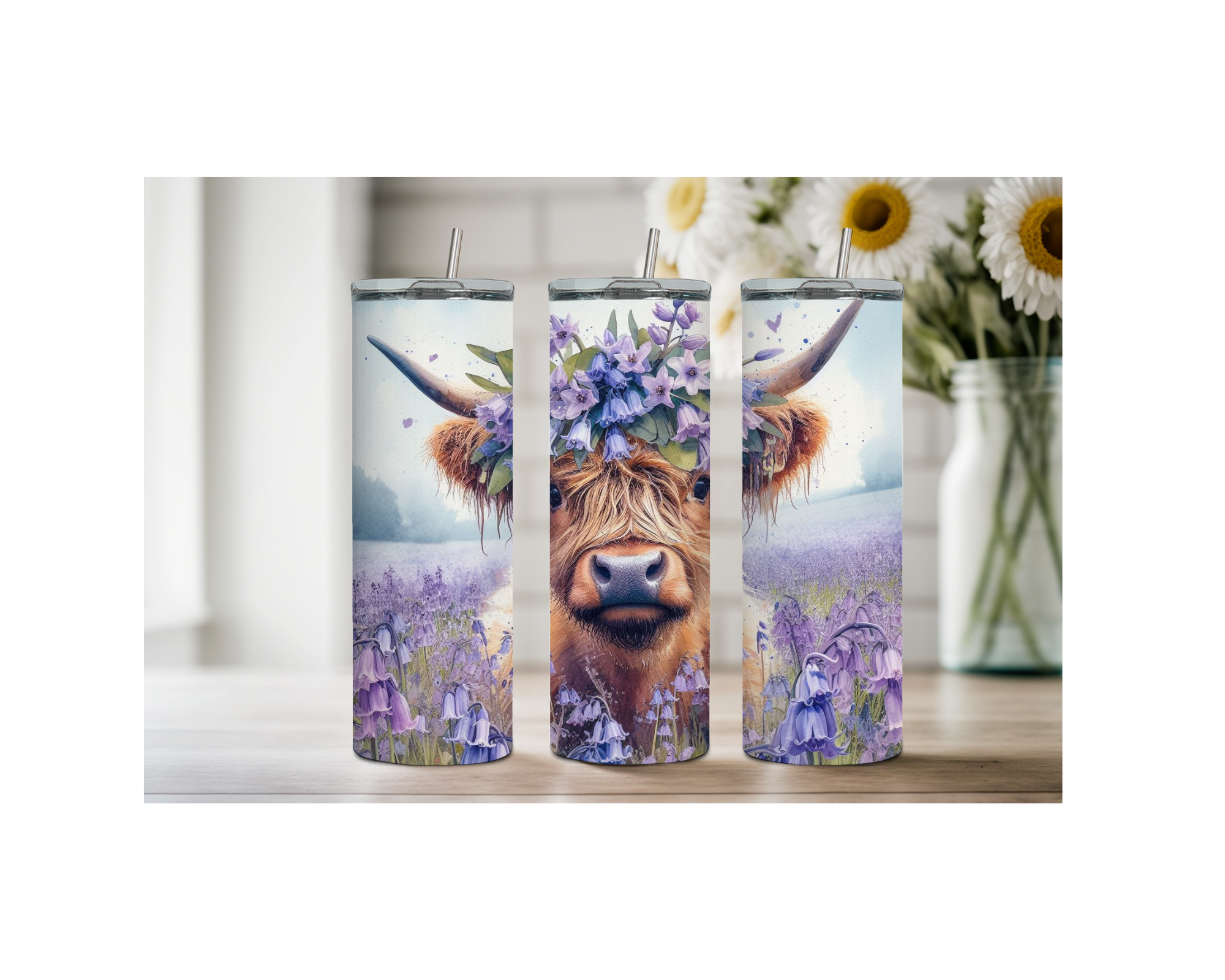 20 oz Highland Cutie Country Stainless Steel Tumbler. Multiple Images Available.