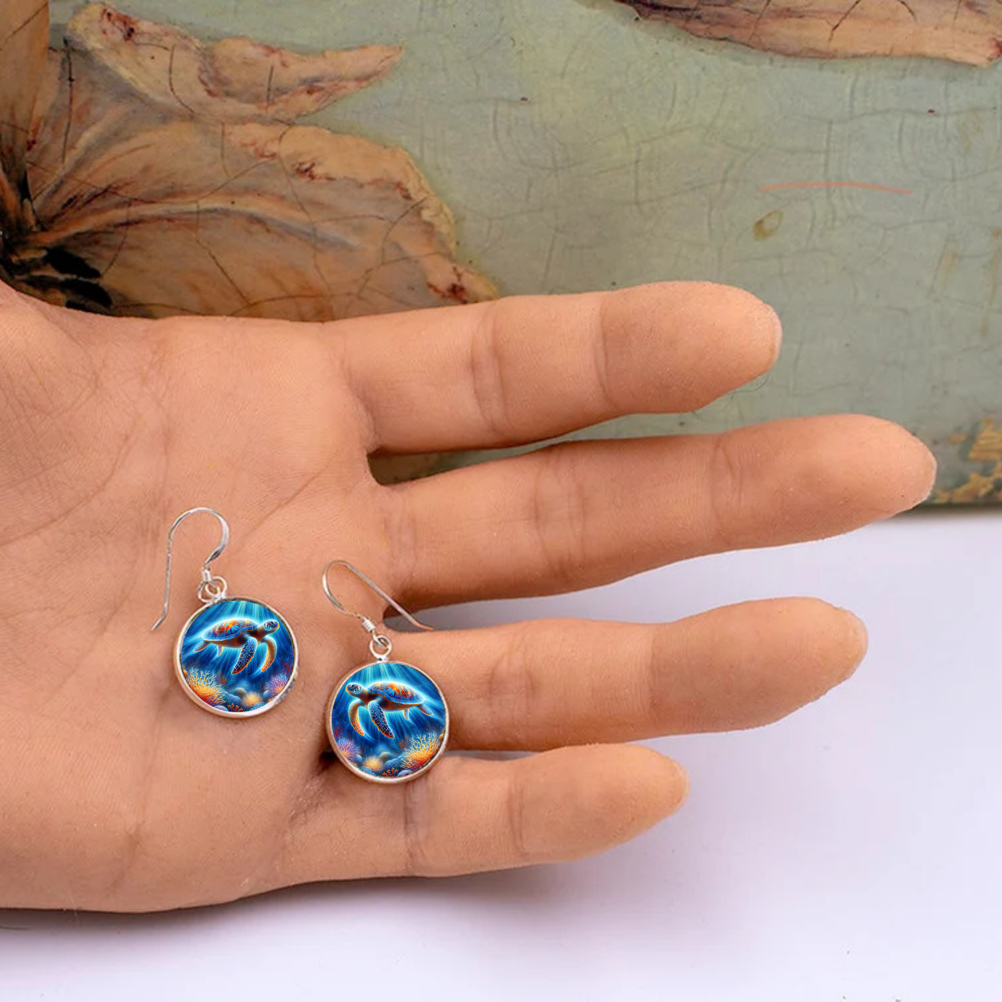Sea Turtle Stud or Dangle Earrings — Choose Your Style & Design