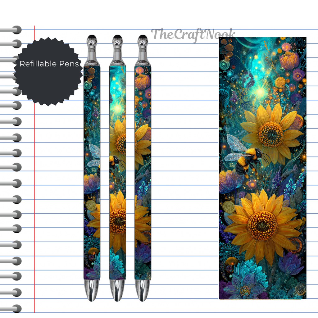Refillable Pens, Honeybee Images. Bee happy while you write. Multiple options and Images available
