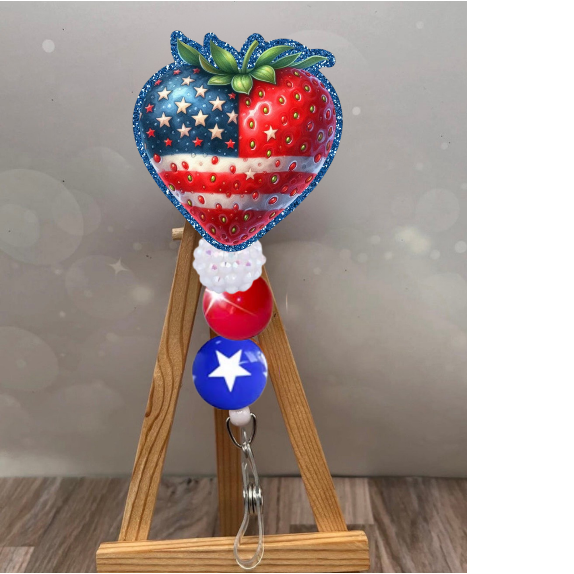 Strawberry Flag Badge Pull