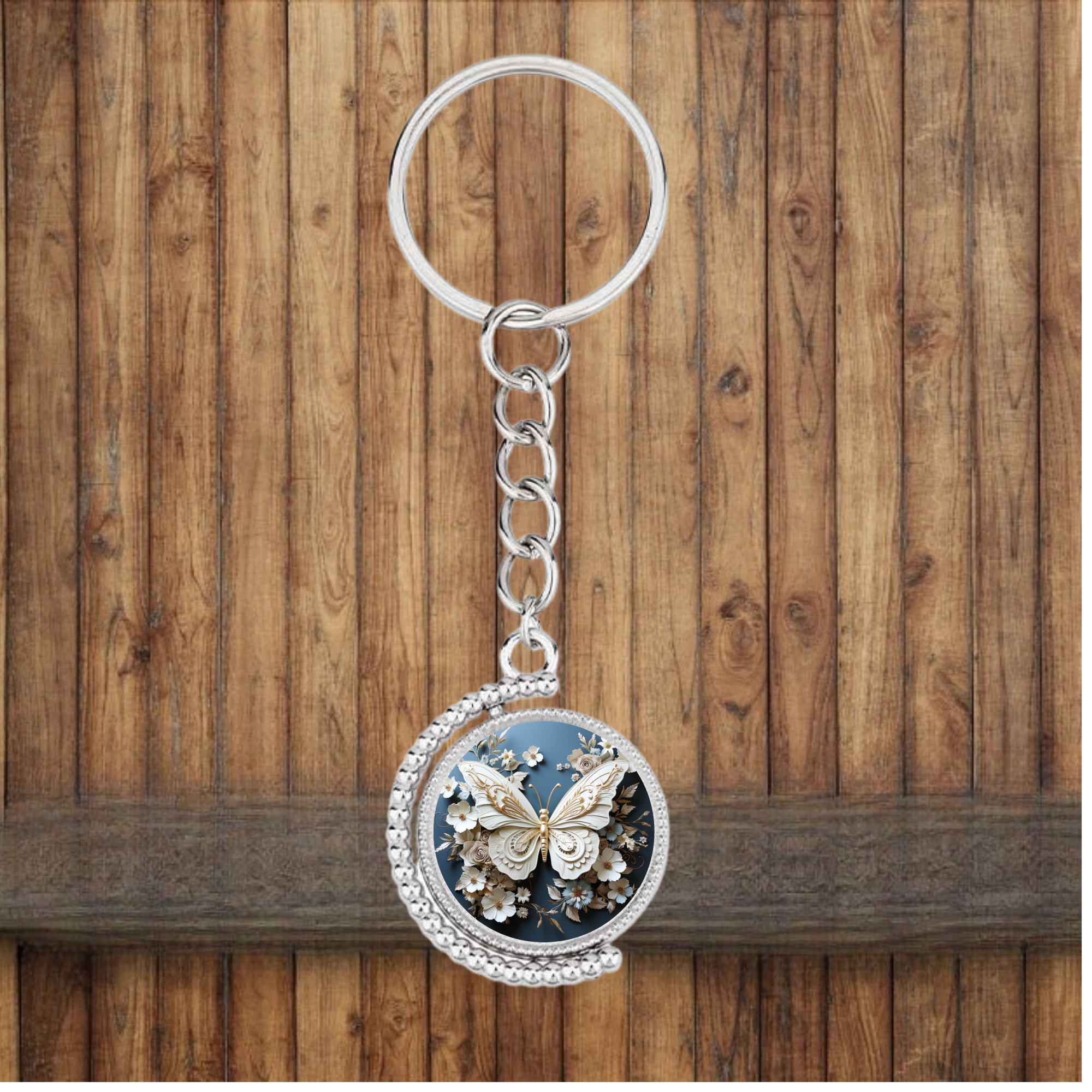 Bezel Butterfly Keychain