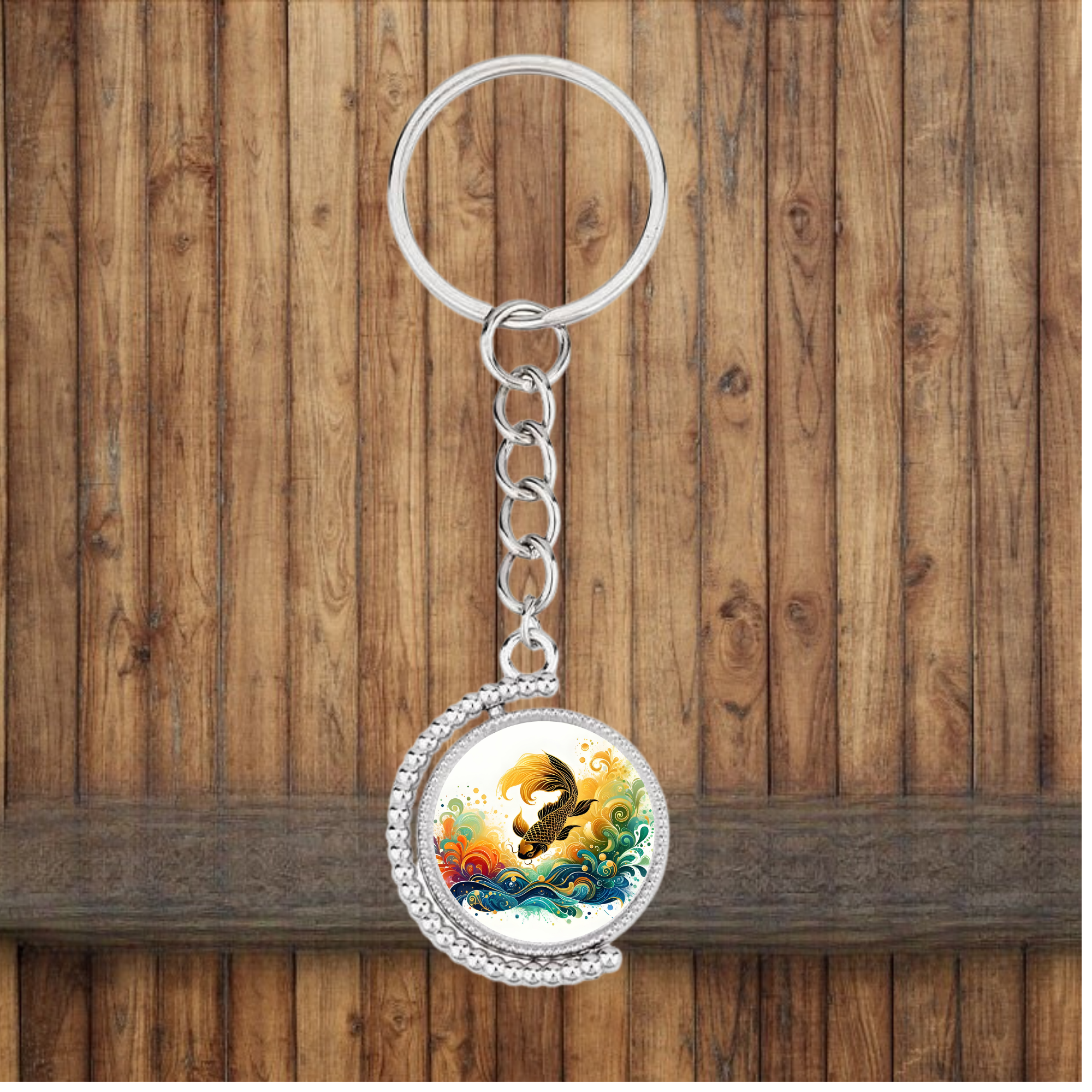 Bezel Koi Fish Keychain