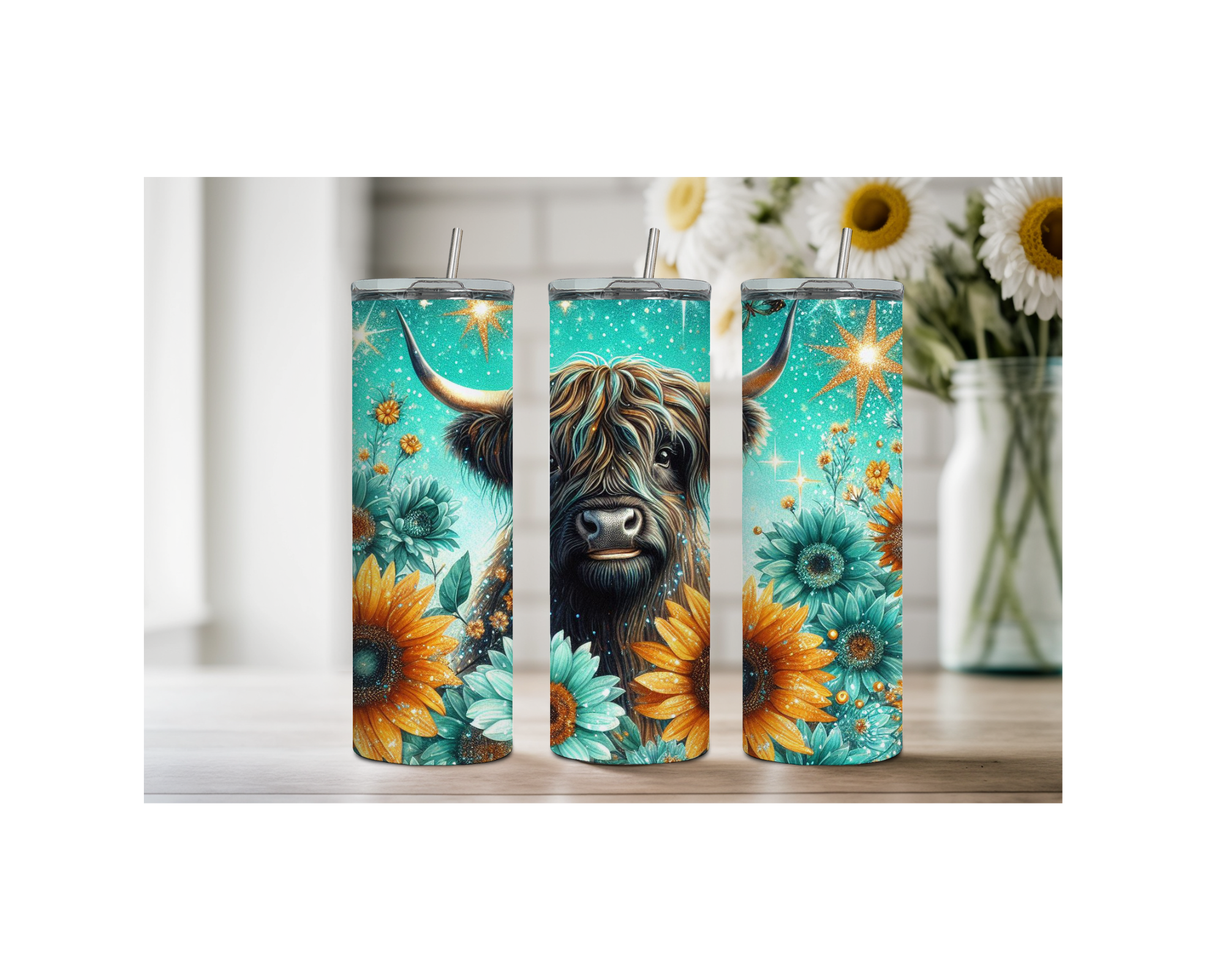 20 oz Highland Cutie Country Stainless Steel Tumbler. Multiple Images Available.