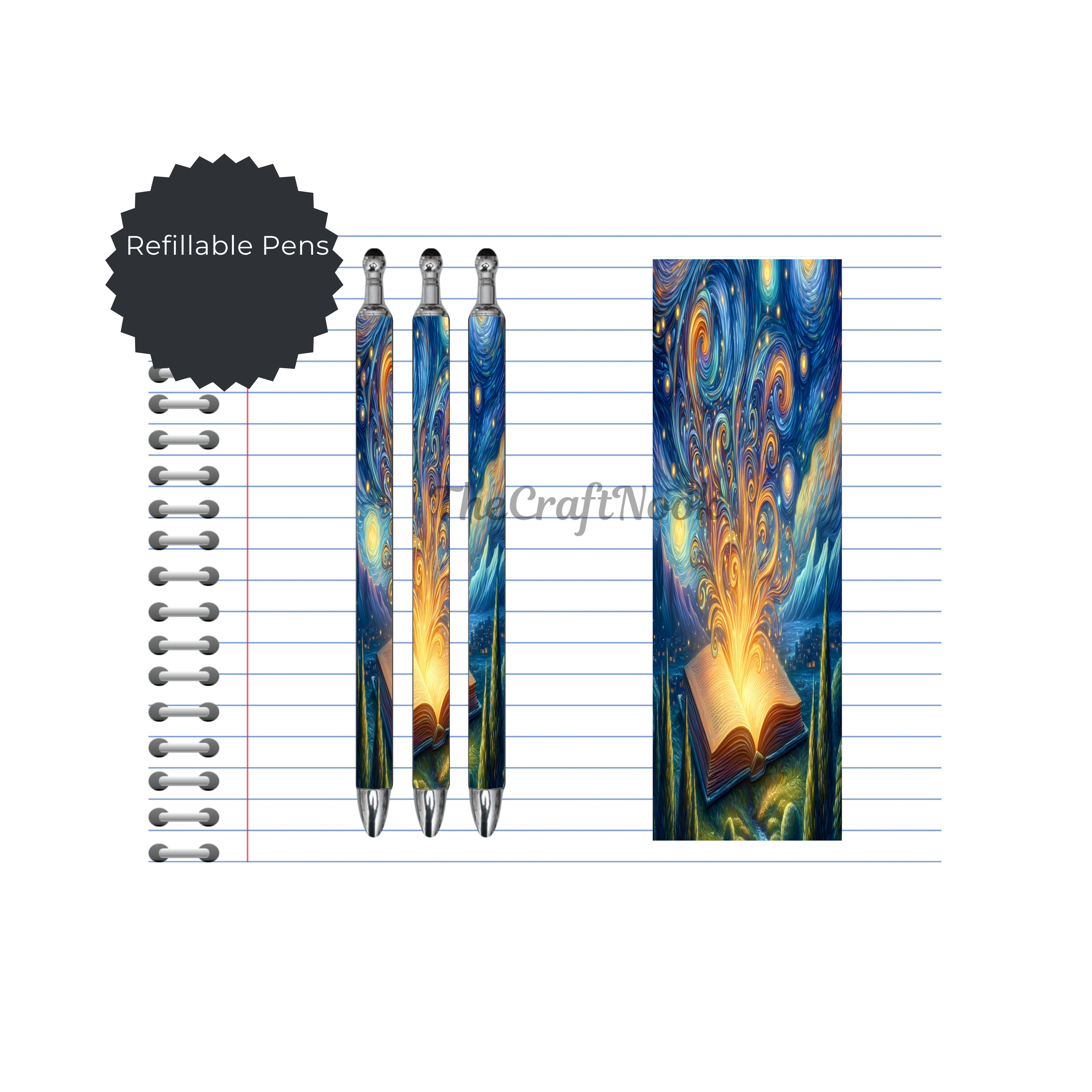 Refillable Pens, Once Upon a Pen – Book Lover Writing Pen. Multiple options and Images available