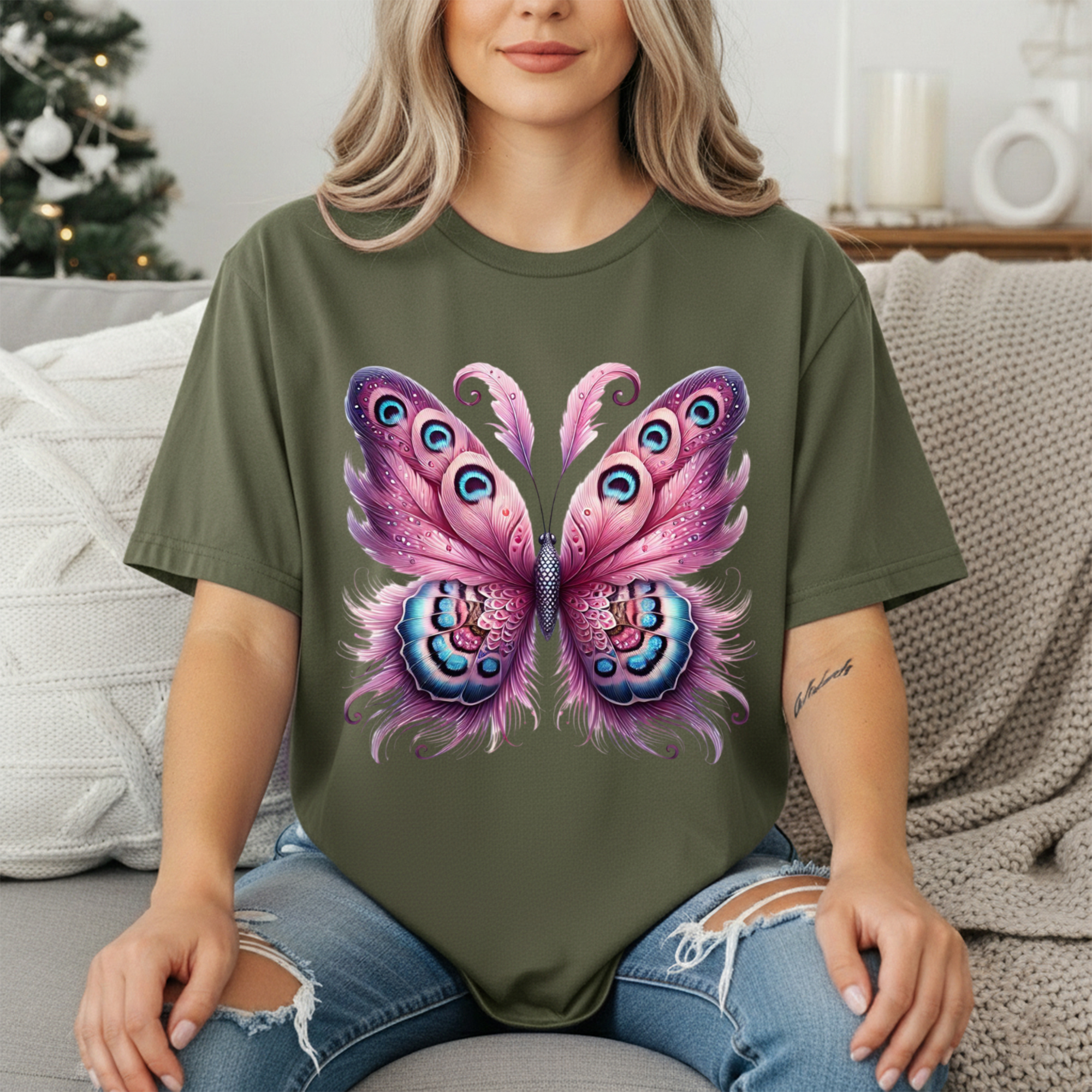 Pink Butterfly Tee