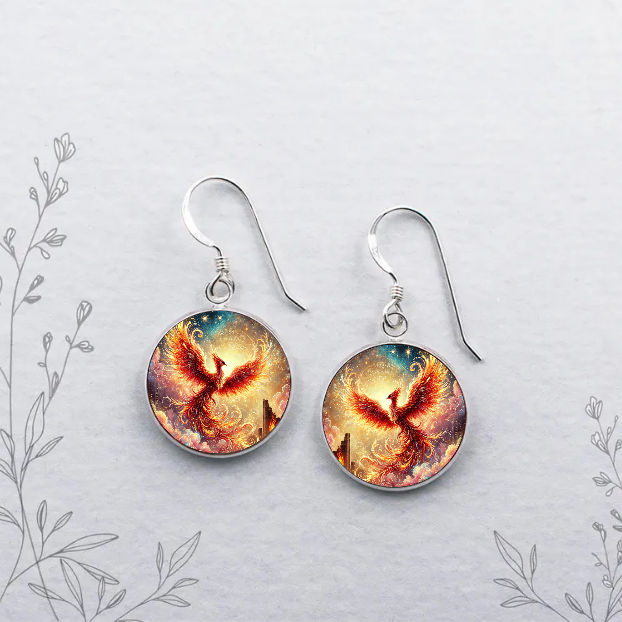 Phoenix Stud or Dangle Earrings