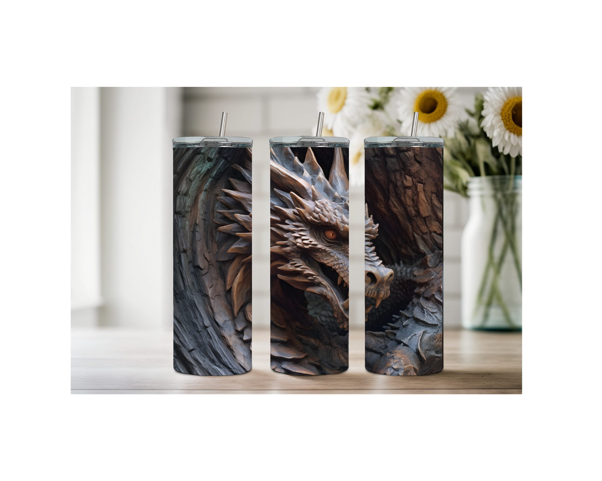 Mystic Scales Dragon Stainless Tumbler. Multiple Sizes and Images Available.
