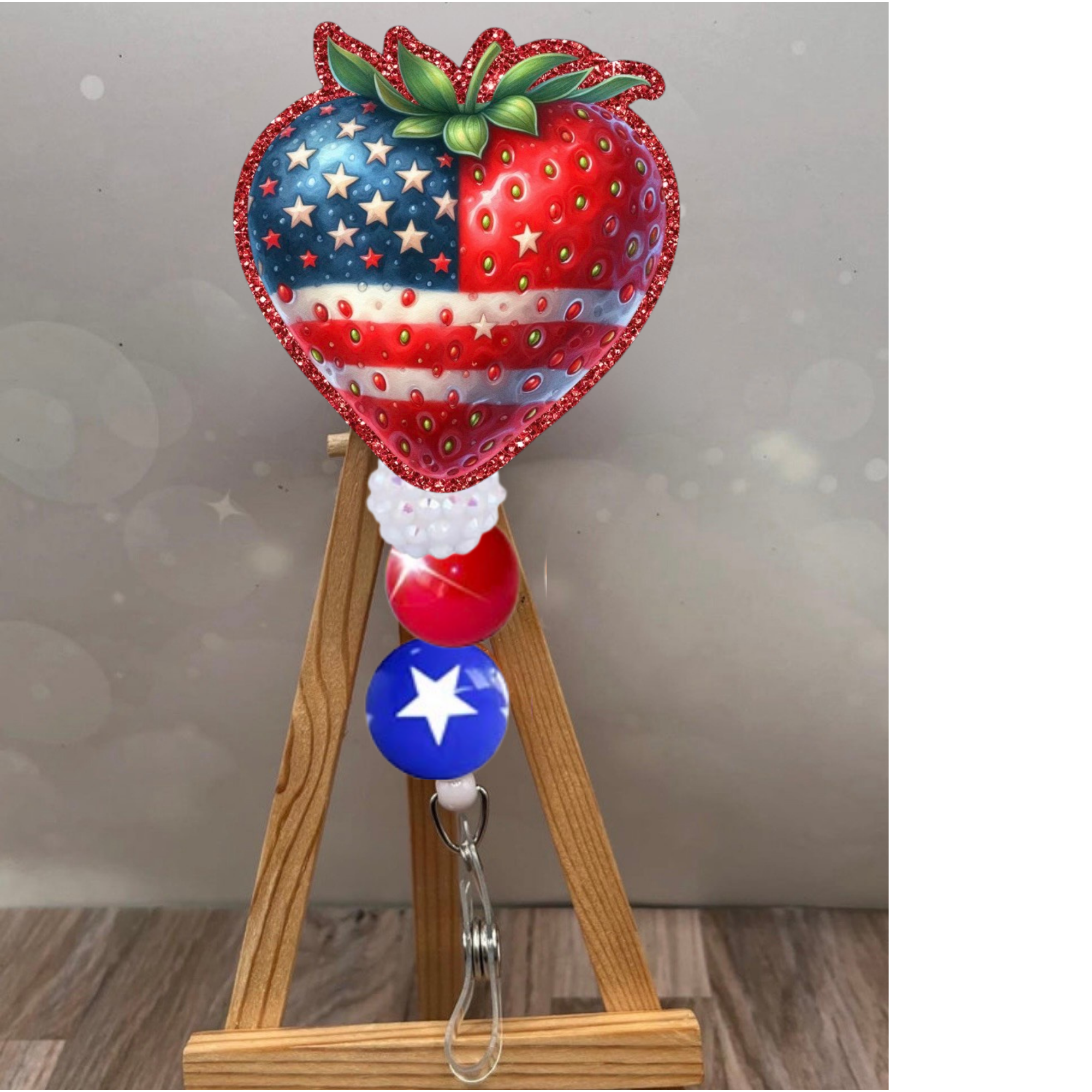 Strawberry Flag Badge Pull