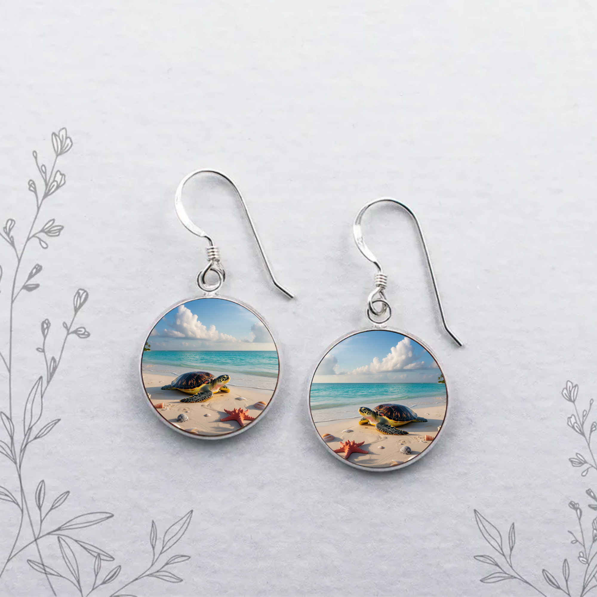 Sea Turtle Stud or Dangle Earrings — Choose Your Style & Design