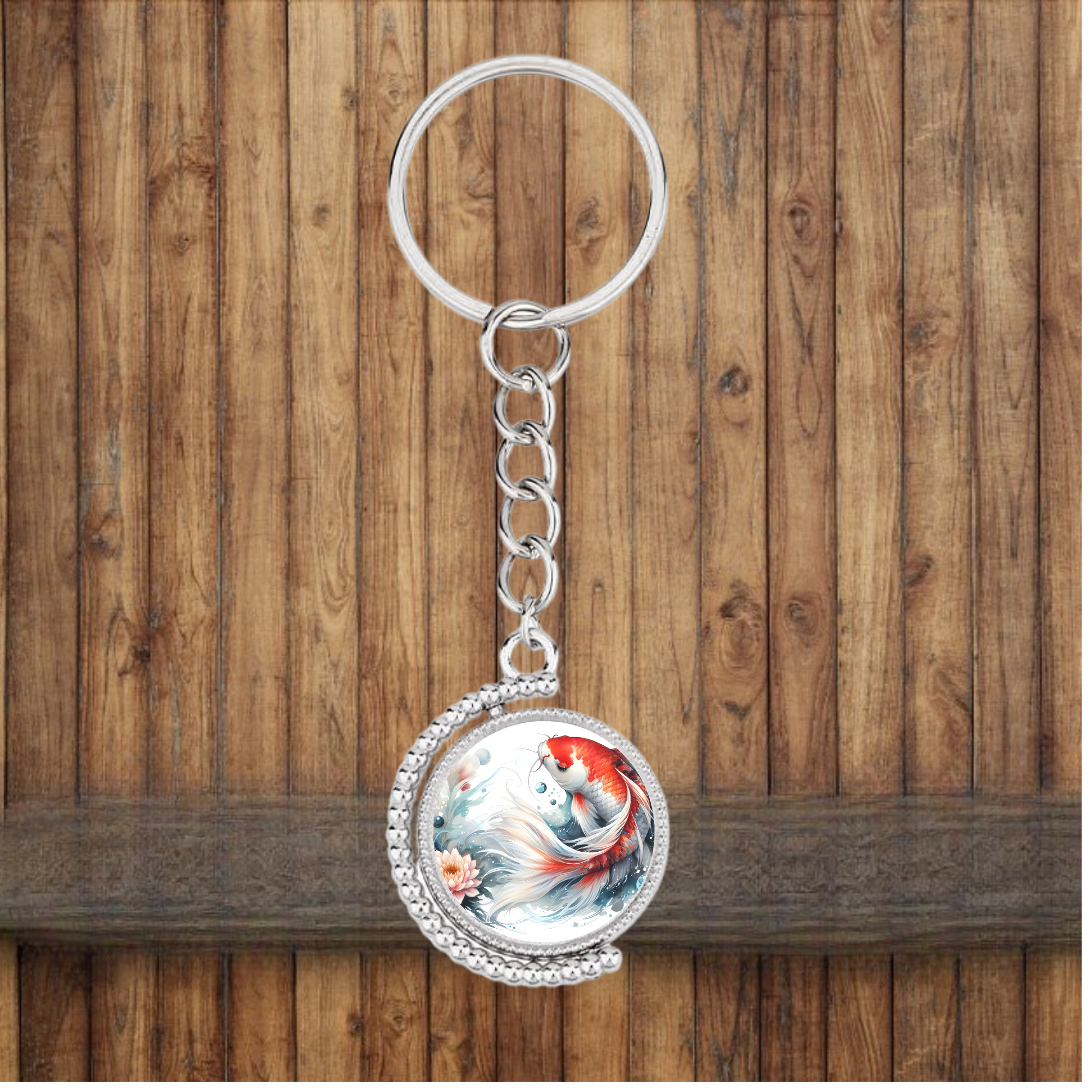 Bezel Koi Fish Keychain