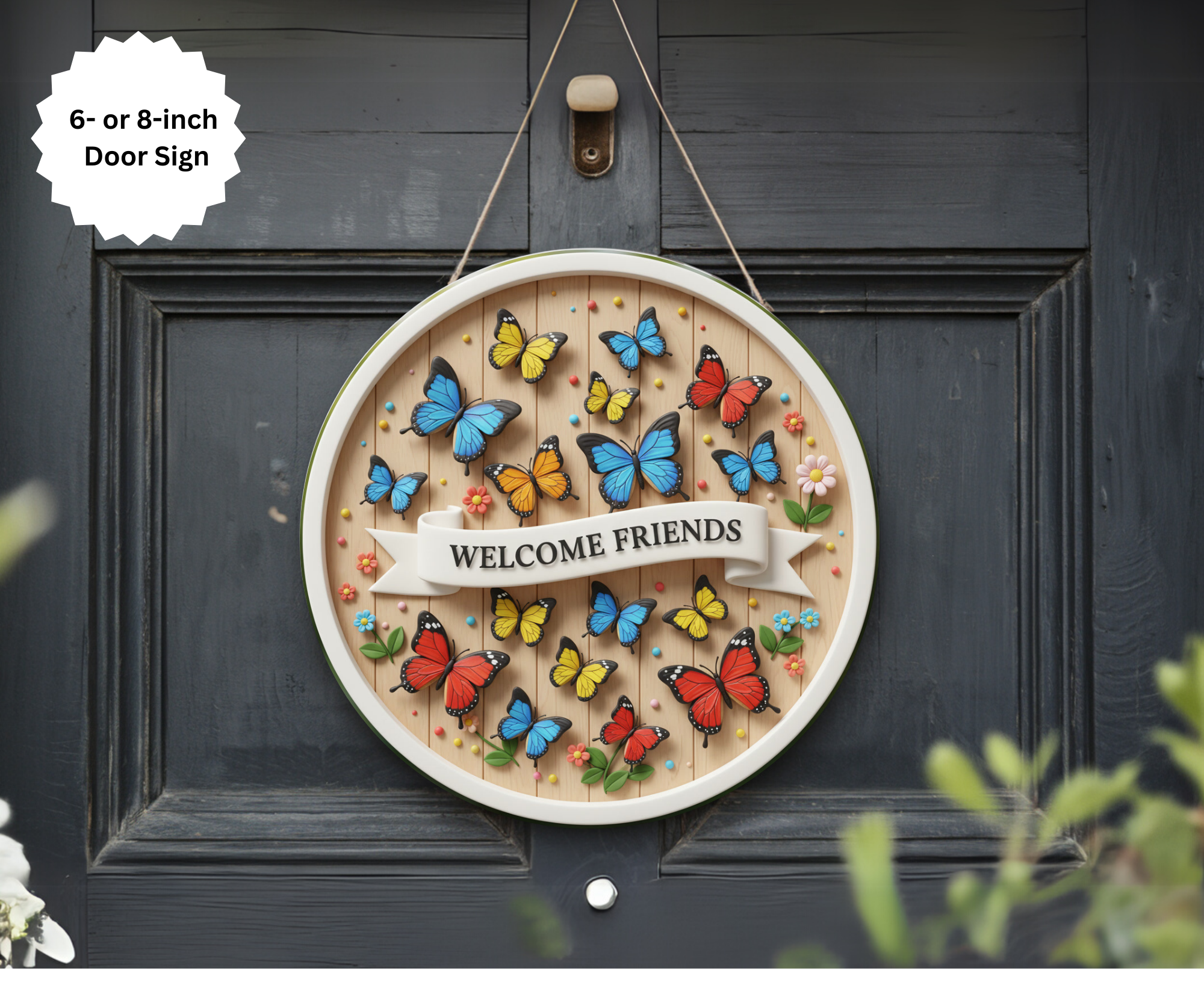 Butterfly Door Signs, Multiple images options.