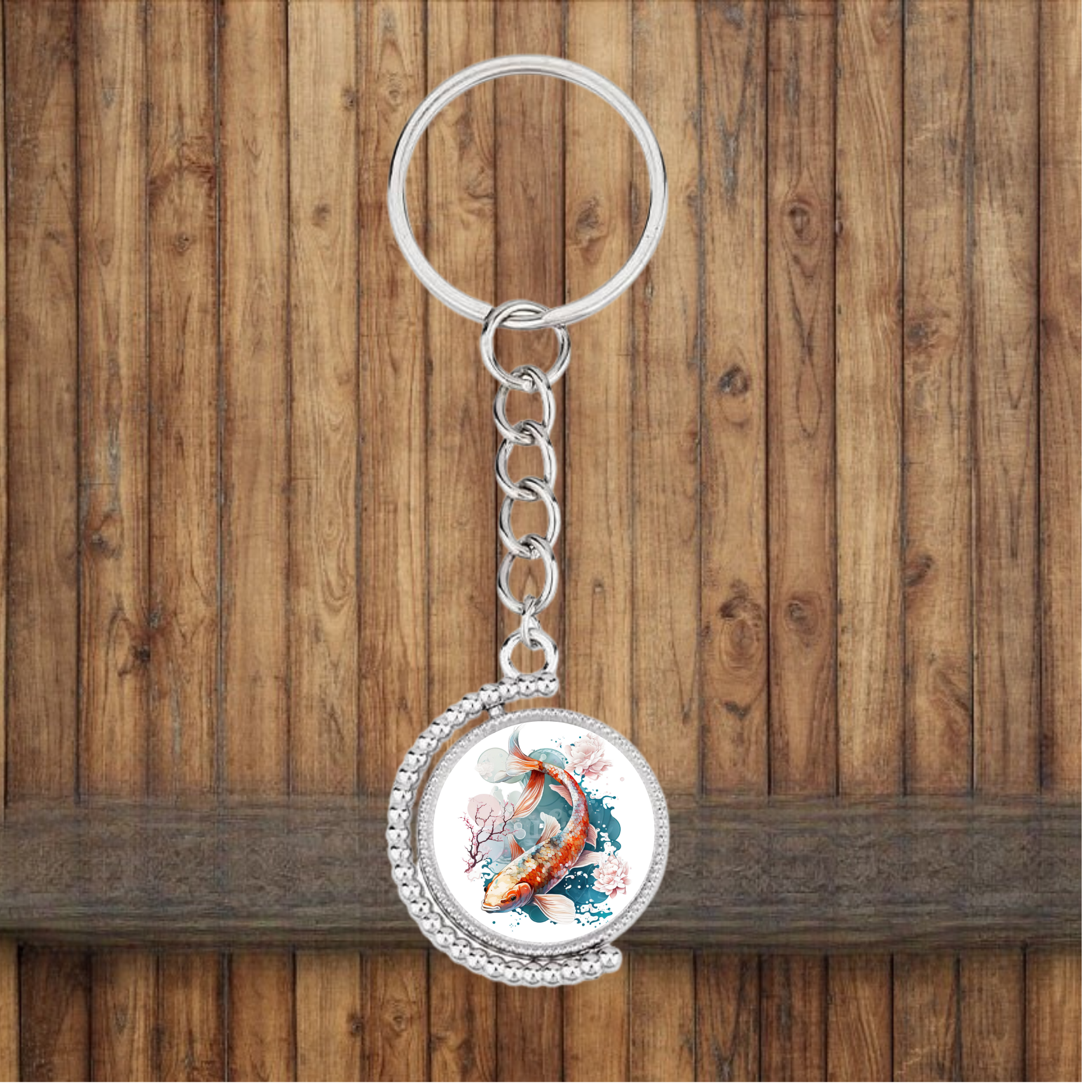 Bezel Koi Fish Keychain