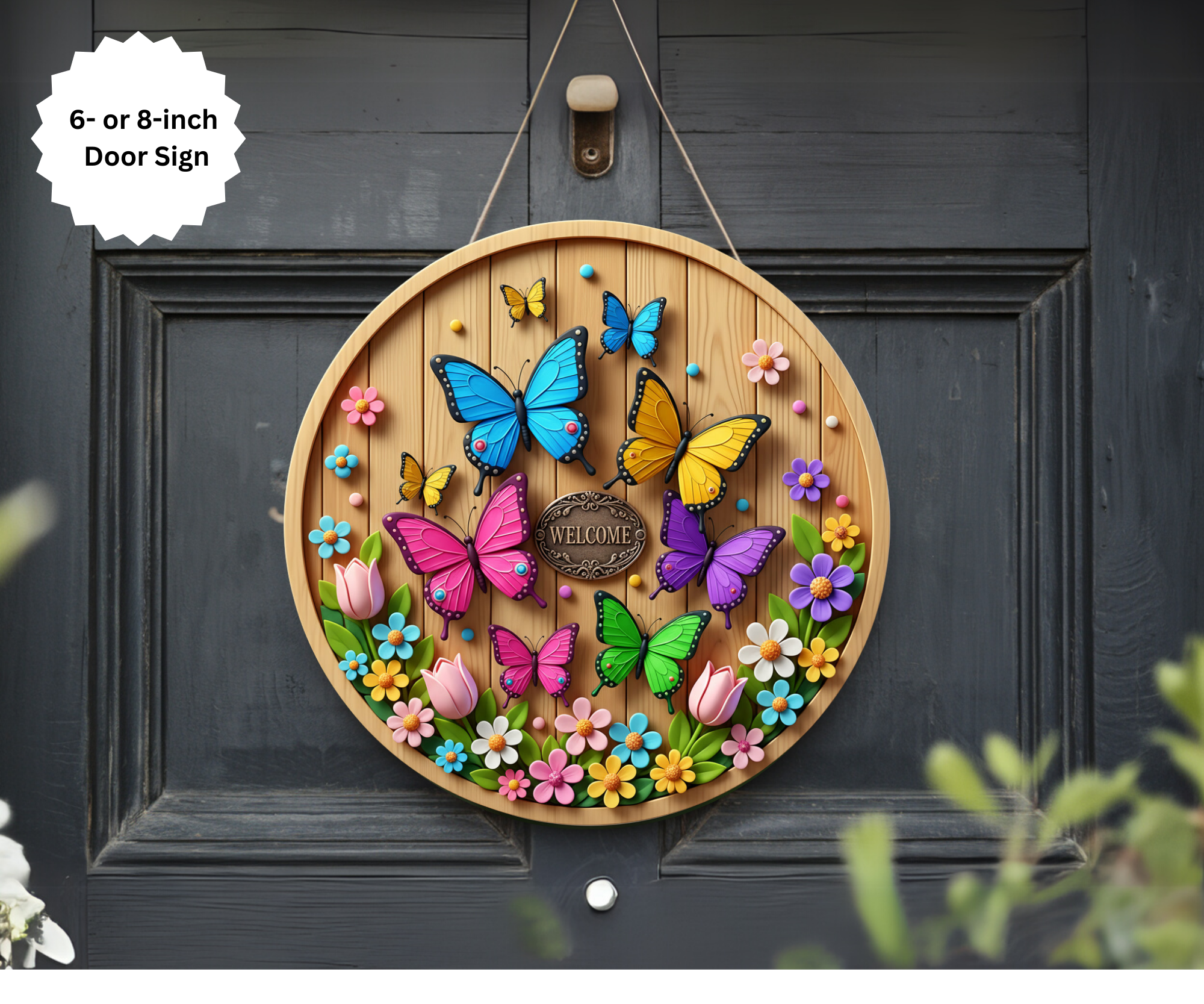 Butterfly Door Signs, Multiple images options.