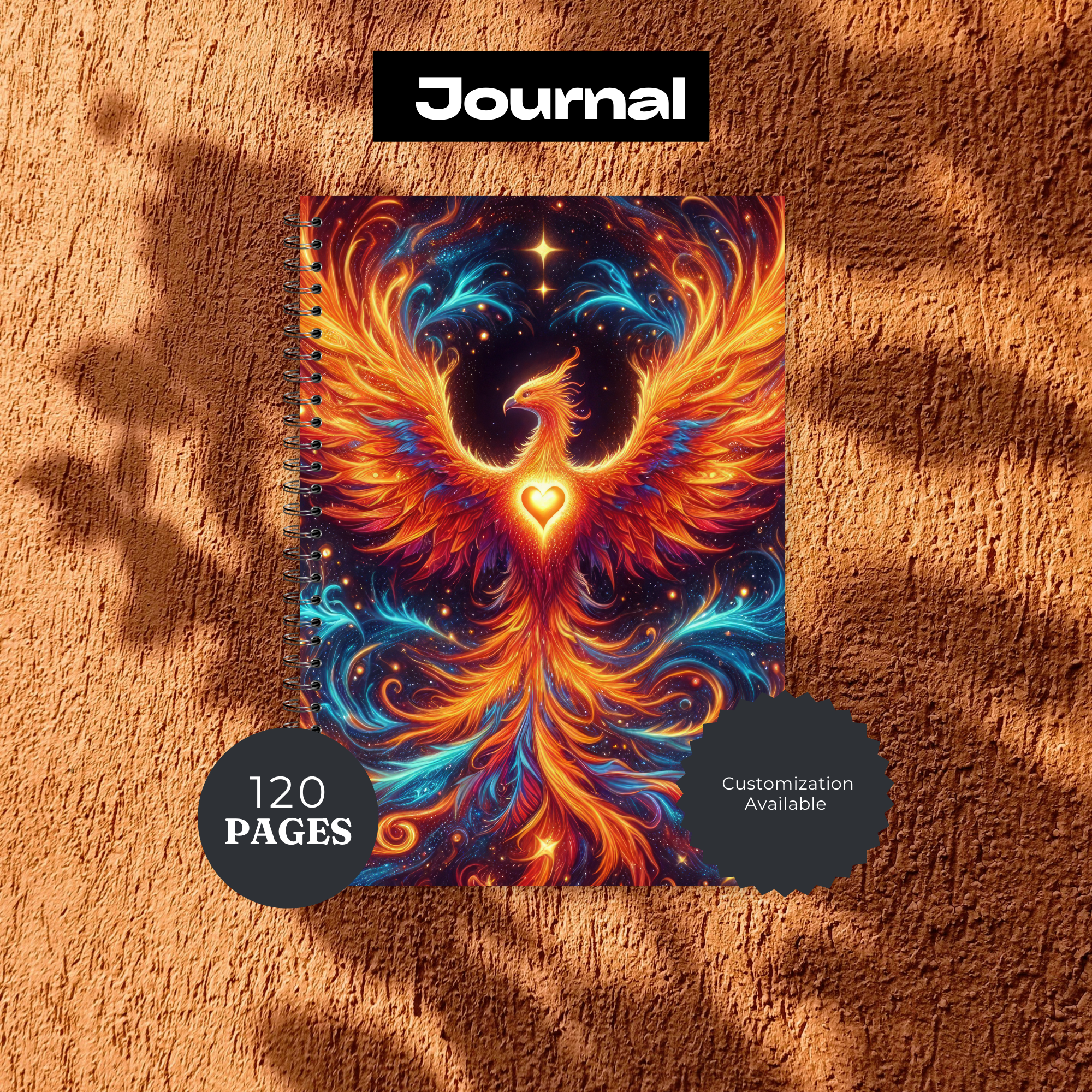 Phoenix Journal - 120 Page Lined Notebook for Writing & Planning