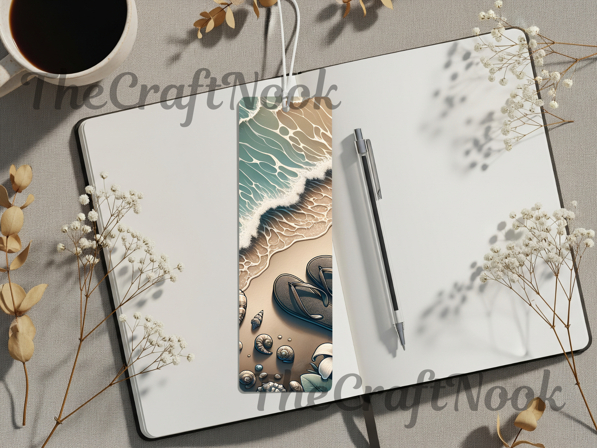 Aluminum Metal Bookmarks, Beach Images