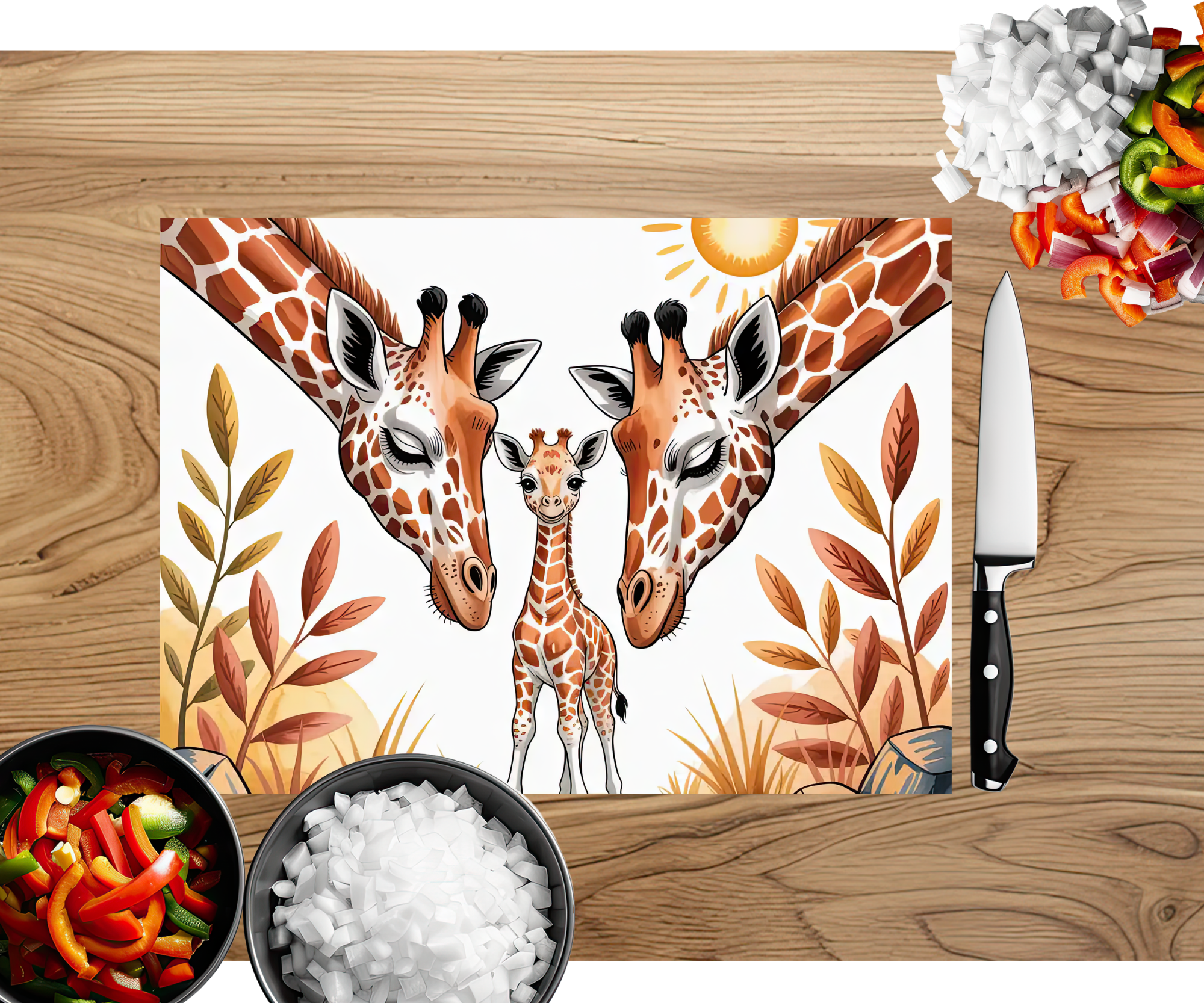 Gentle Giraffe Dreams Cutting Board