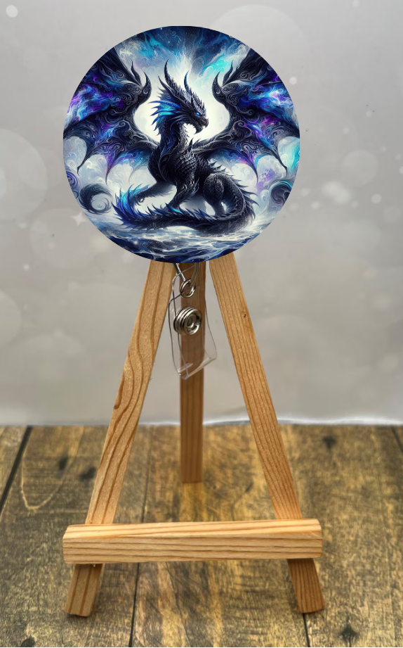Dragon badge pulls. Bring a touch of fantasy to every shift with fierce, fun dragon designs. Multiple Images available. Add beads or shimmer glitter options.