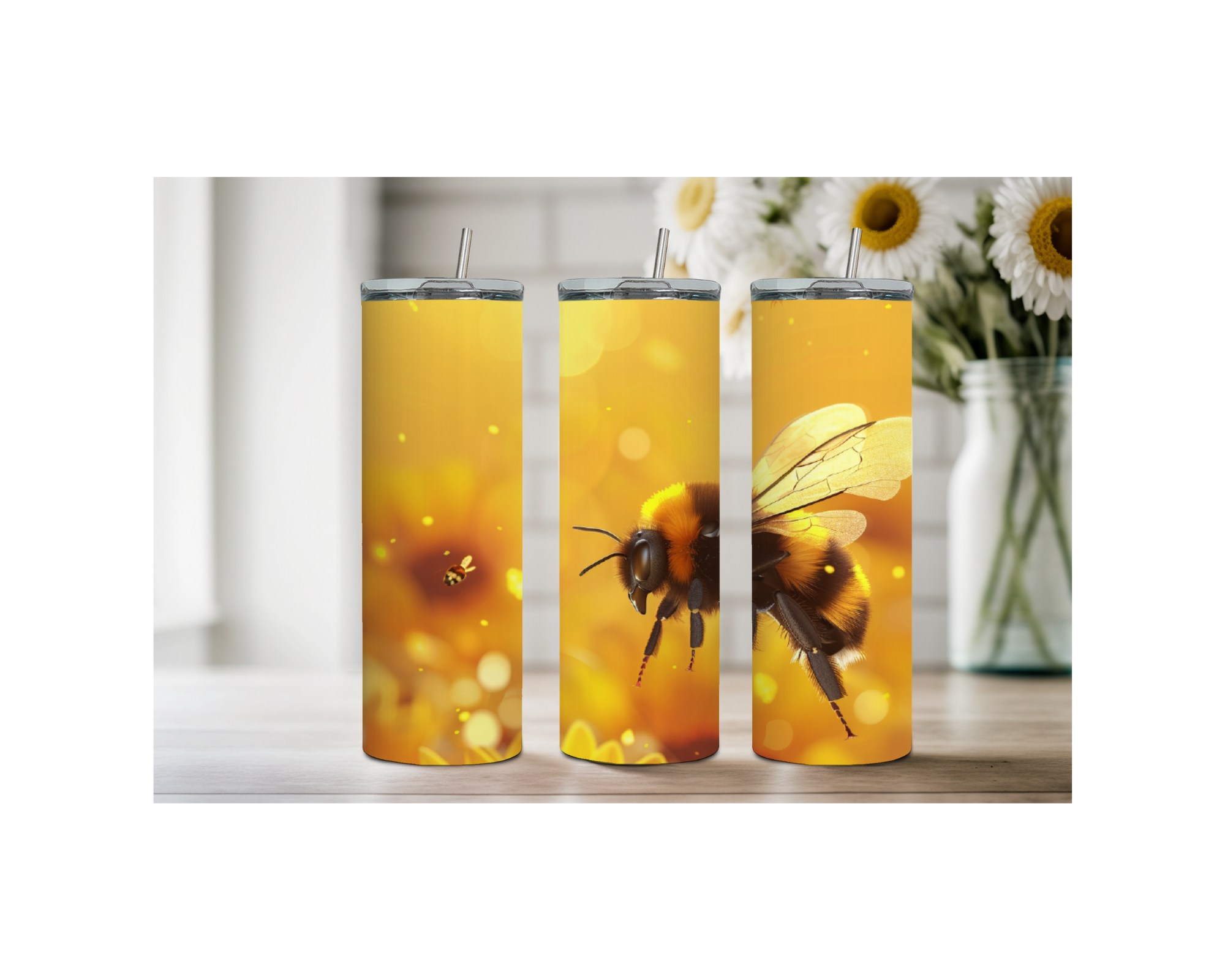 40 and 30 oz Honeybee Stainless Steel Tumblers. Multiple Images Available