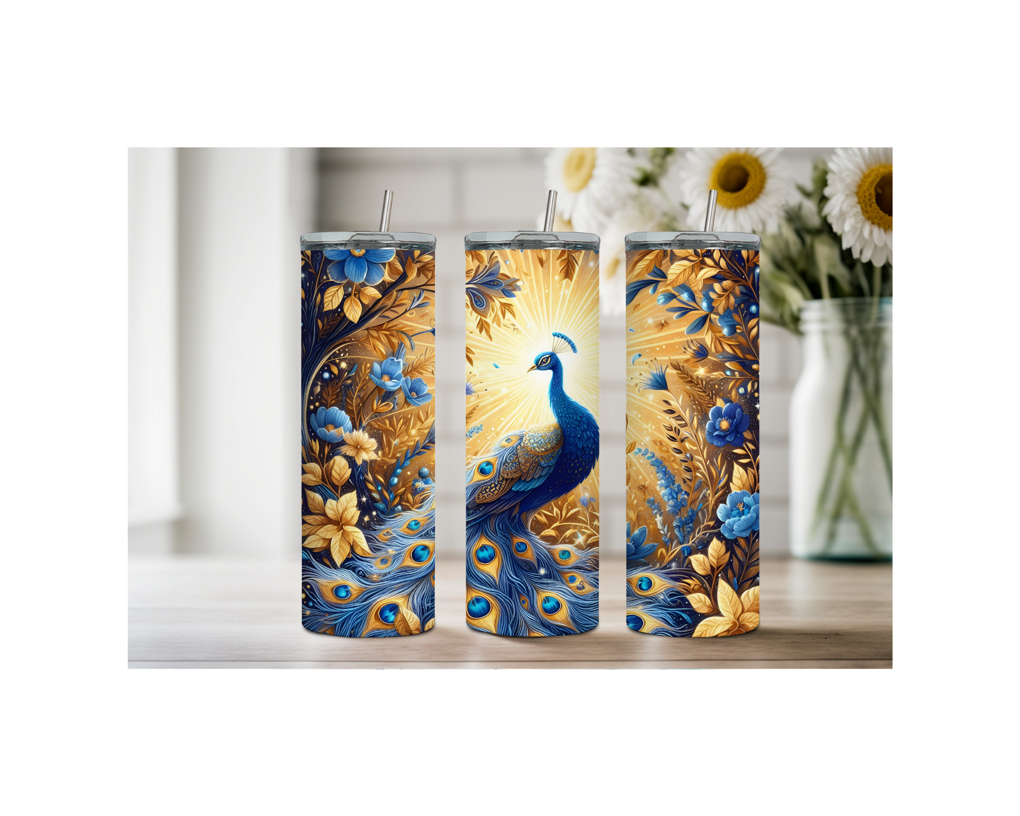 Peacock Stainless Steel Tumblers. Multiple Sizes and Images Available. Stay hydrated — and stay fabulous — with your peacock tumbler