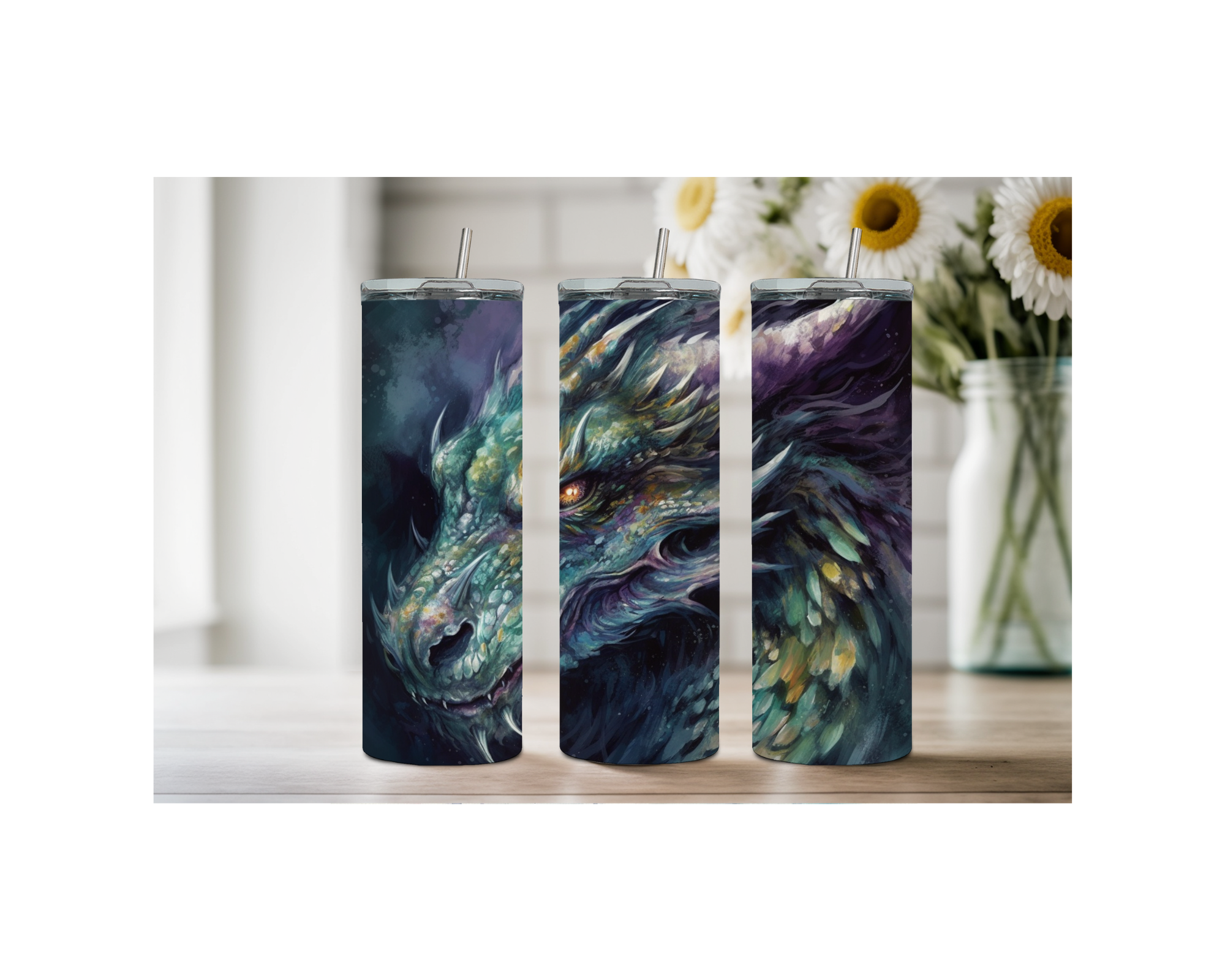 Mystic Scales Dragon Stainless Tumbler. Multiple Sizes and Images Available.