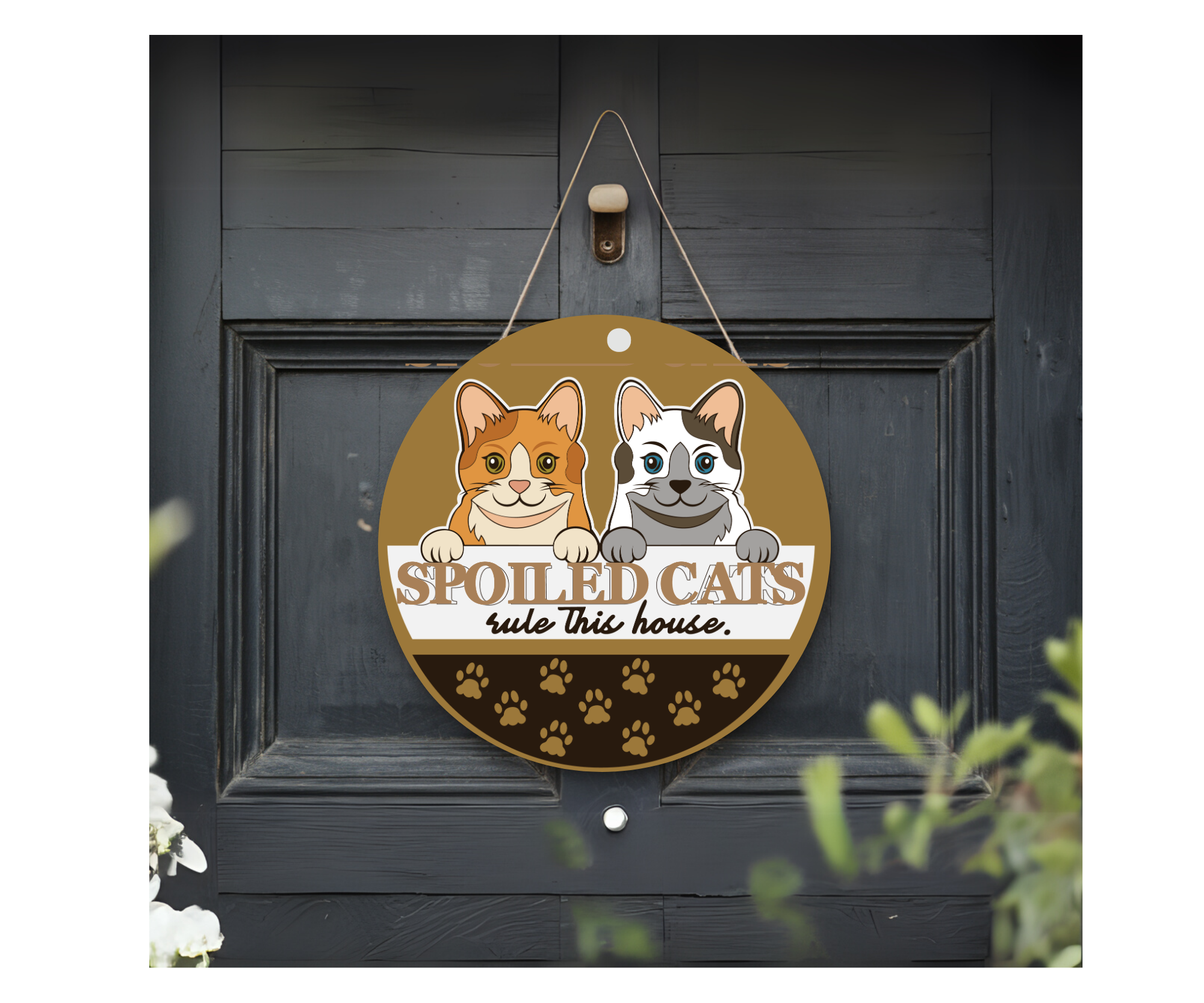 Purr‑sonality Lives Here Cat Door signs