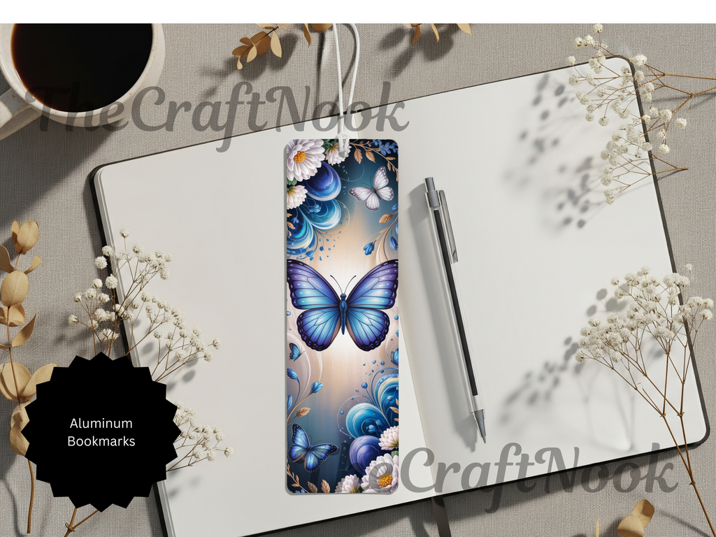 Butterfly Bookmarks - Handcrafted Aluminum Metal with Beads & Glitter