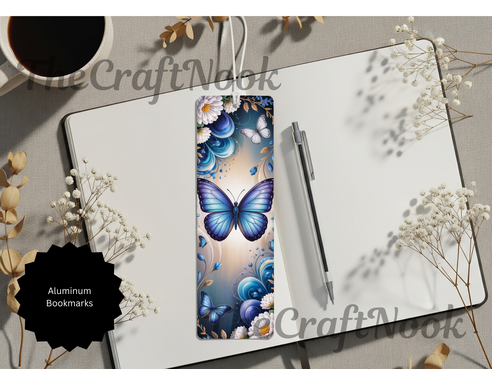 Butterfly Bookmarks - Handcrafted Aluminum Metal with Beads & Glitter