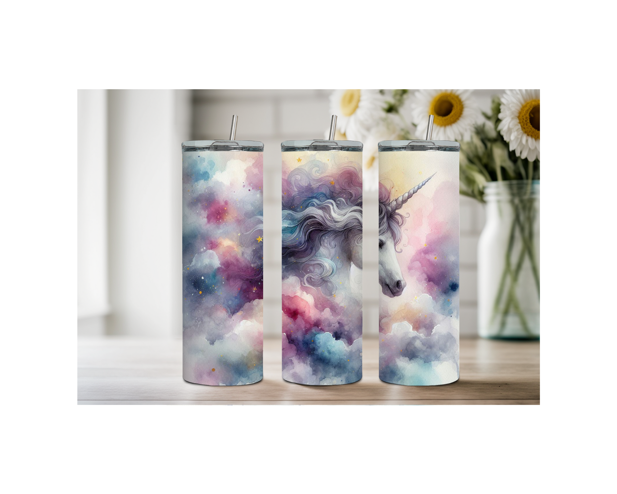 Magical Unicorn Stainless Steel Tumblers. Multiple Sizes and Images Available.